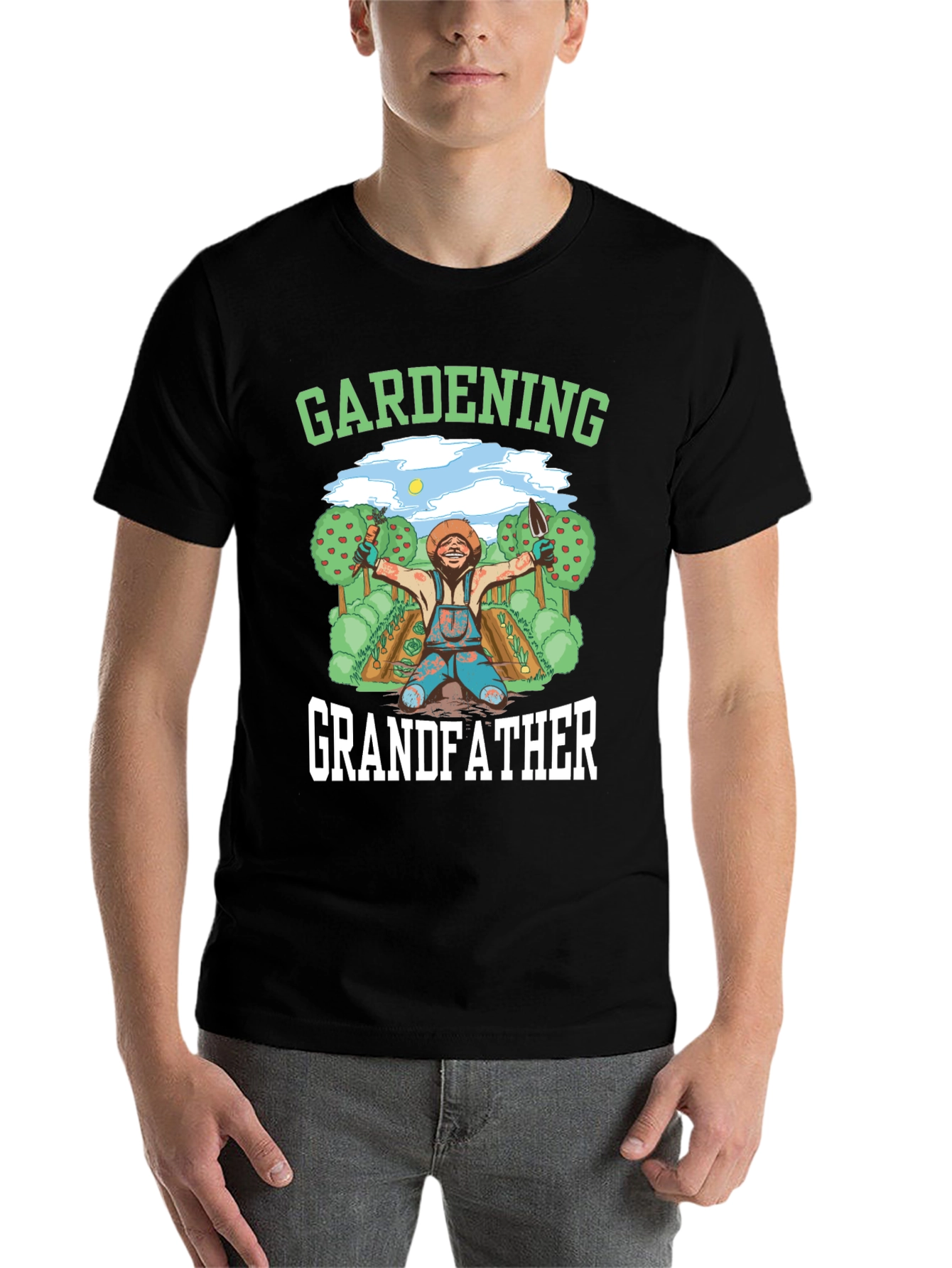 Black Gardening Grandfather T-Shirt view 7