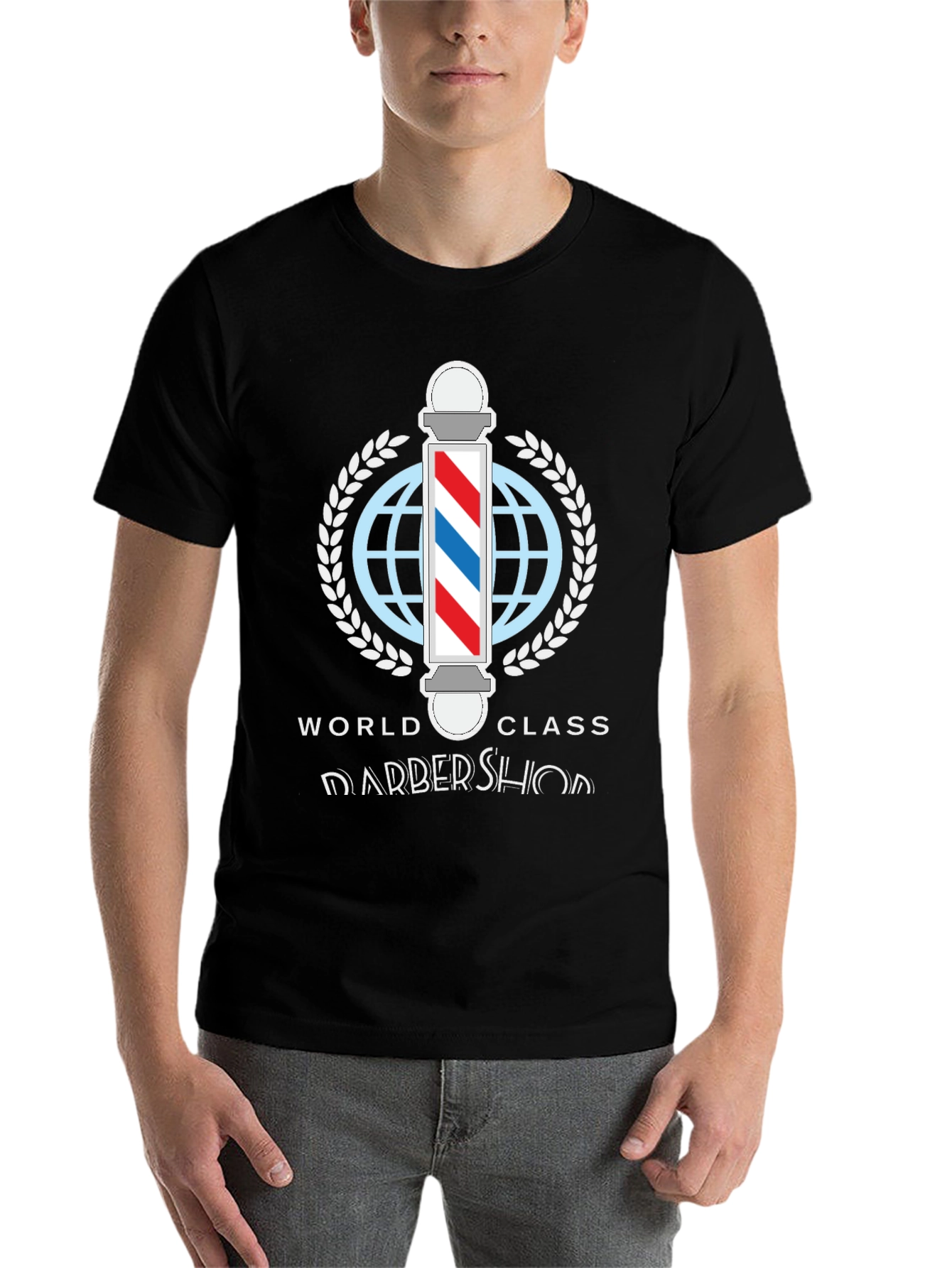 Black World Class Barbershop T-Shirt - Stylish Barber Apparel view 7