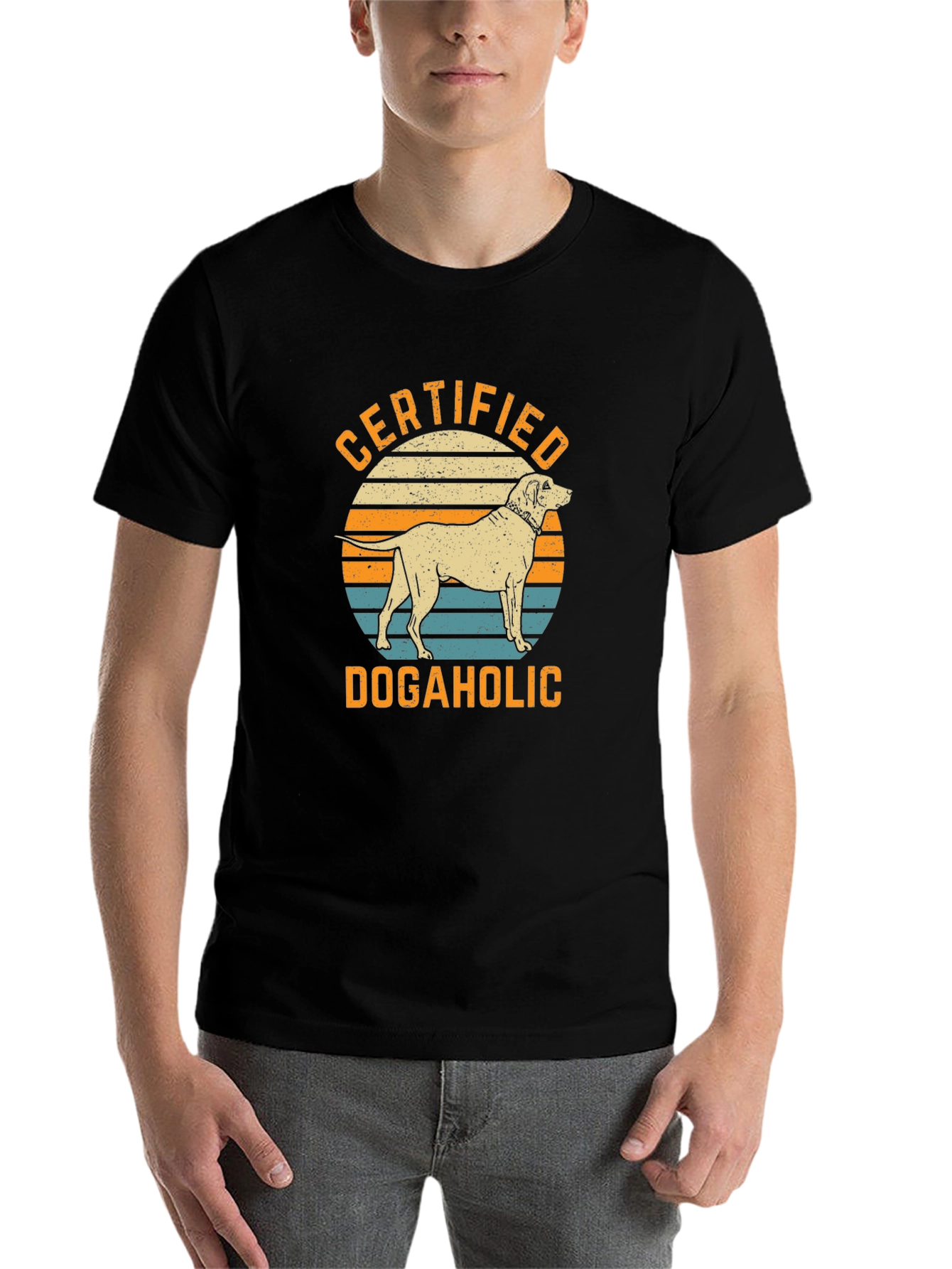 Black Certified Dogaholic Graphic T-Shirt view 7