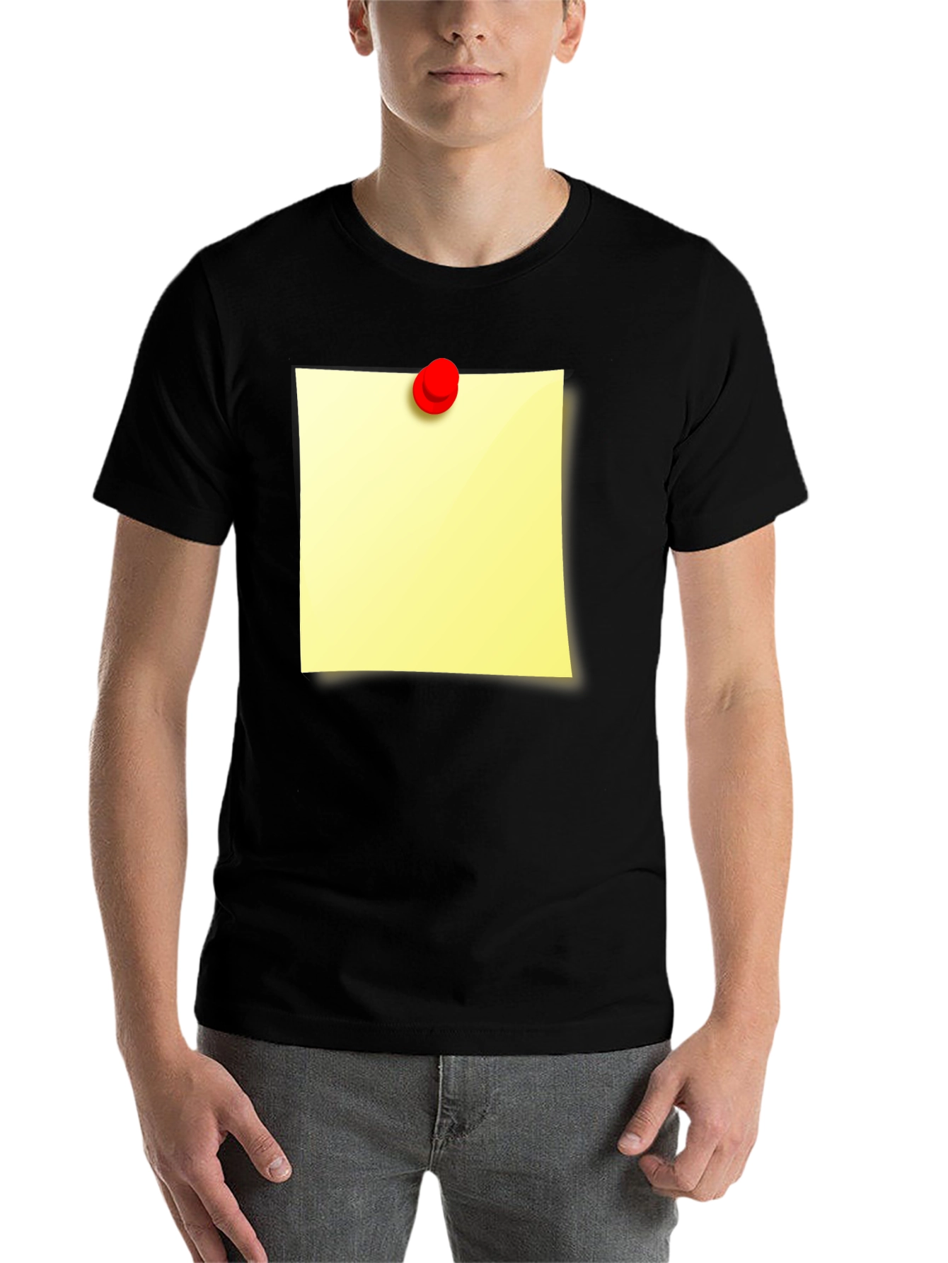 Black Sticky Note Graphic T-Shirt - Unique Novelty Tee view 7