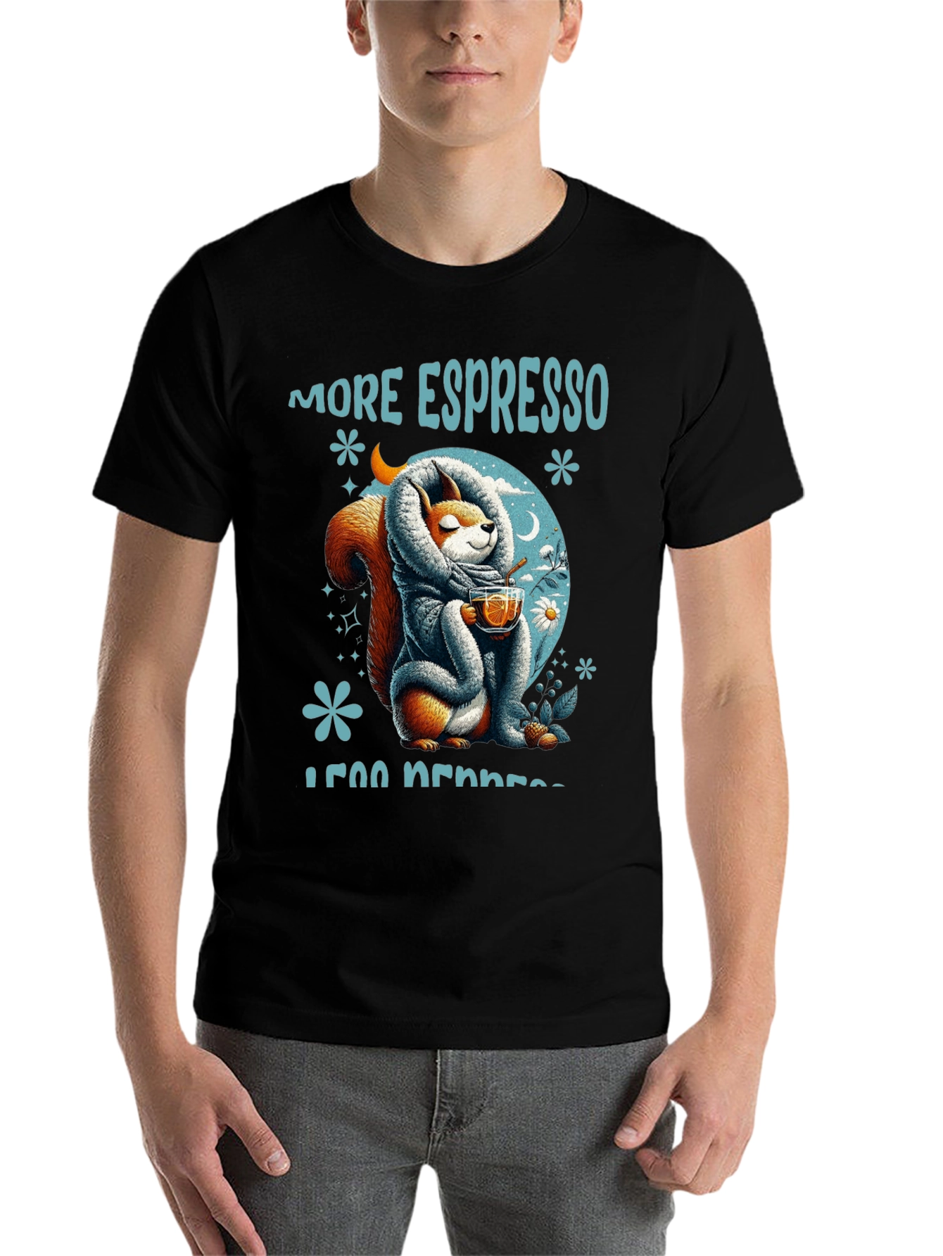 Black More Espresso Less Depresso T-Shirt view 7