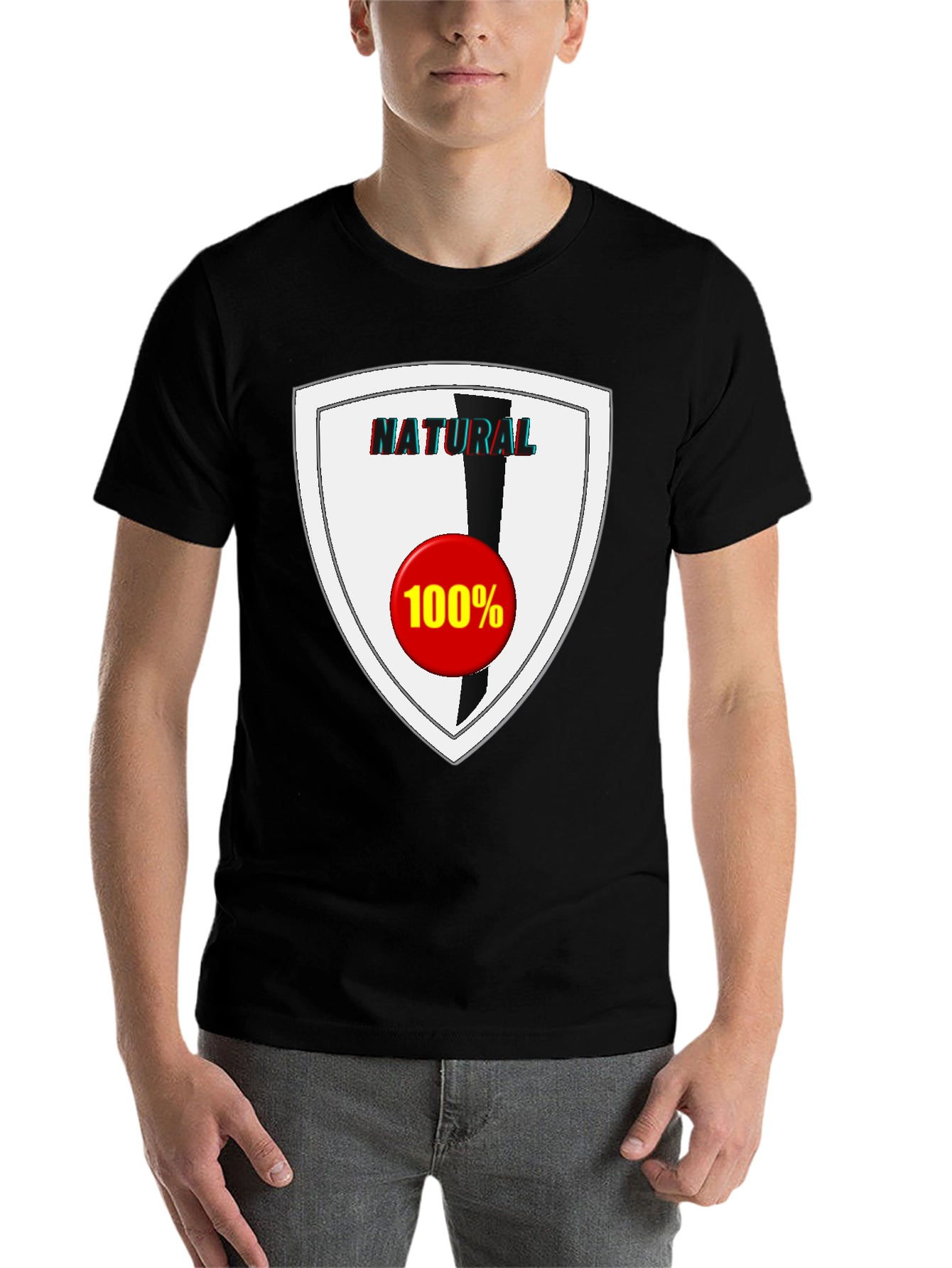 Natural 100% Graphic Tee - Stylish & Comfortable - 7