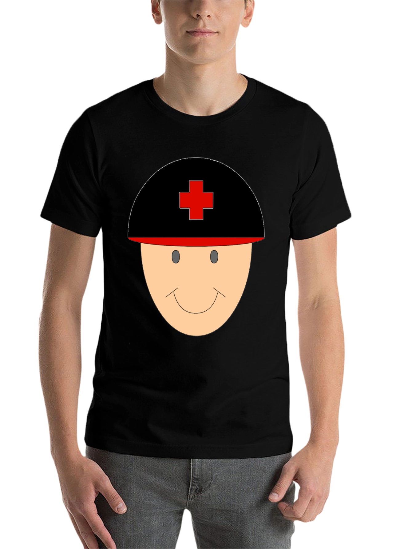 Black Nurse Face Graphic T-Shirt view 7