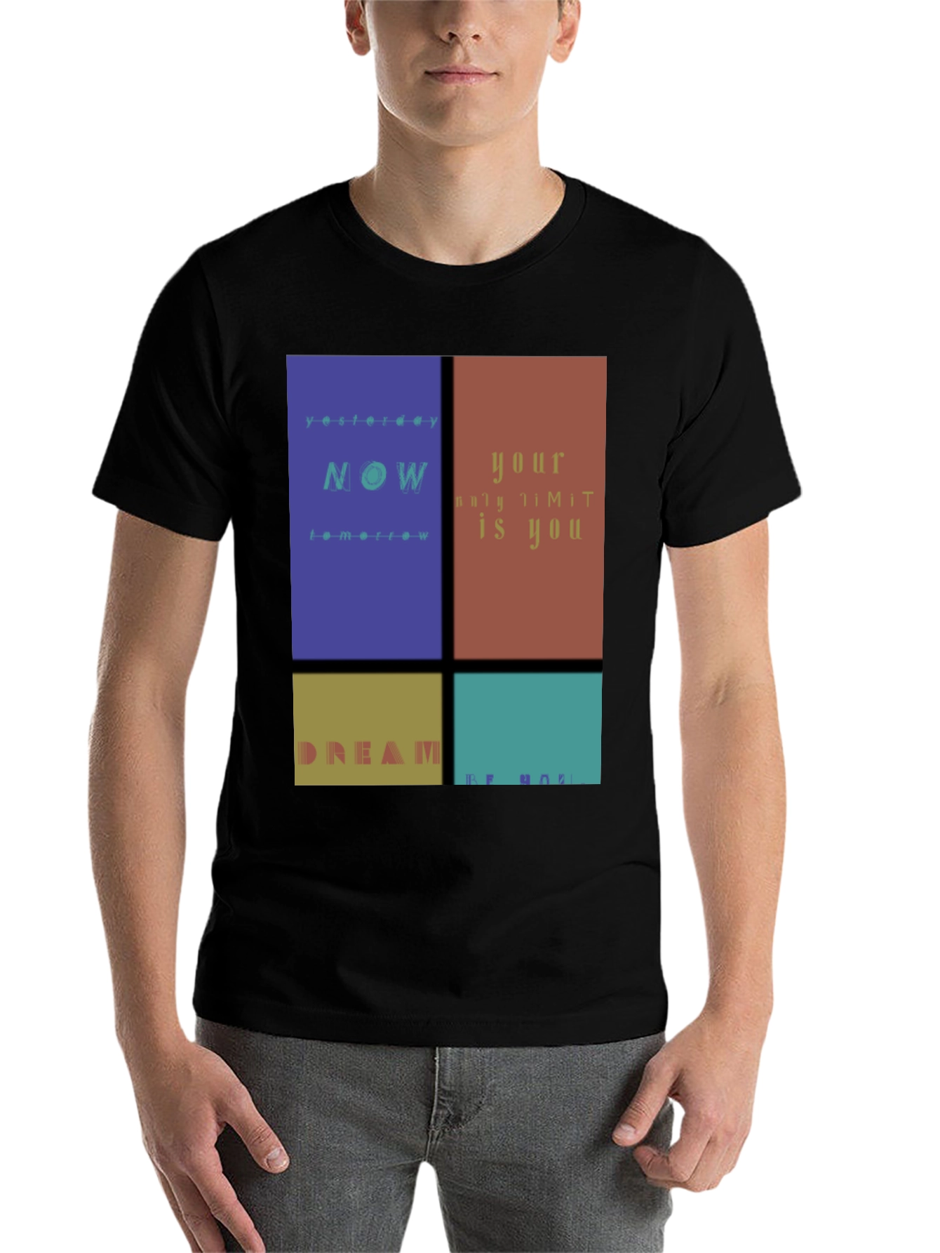 Black Inspirational Graphic Print T-Shirt view 7