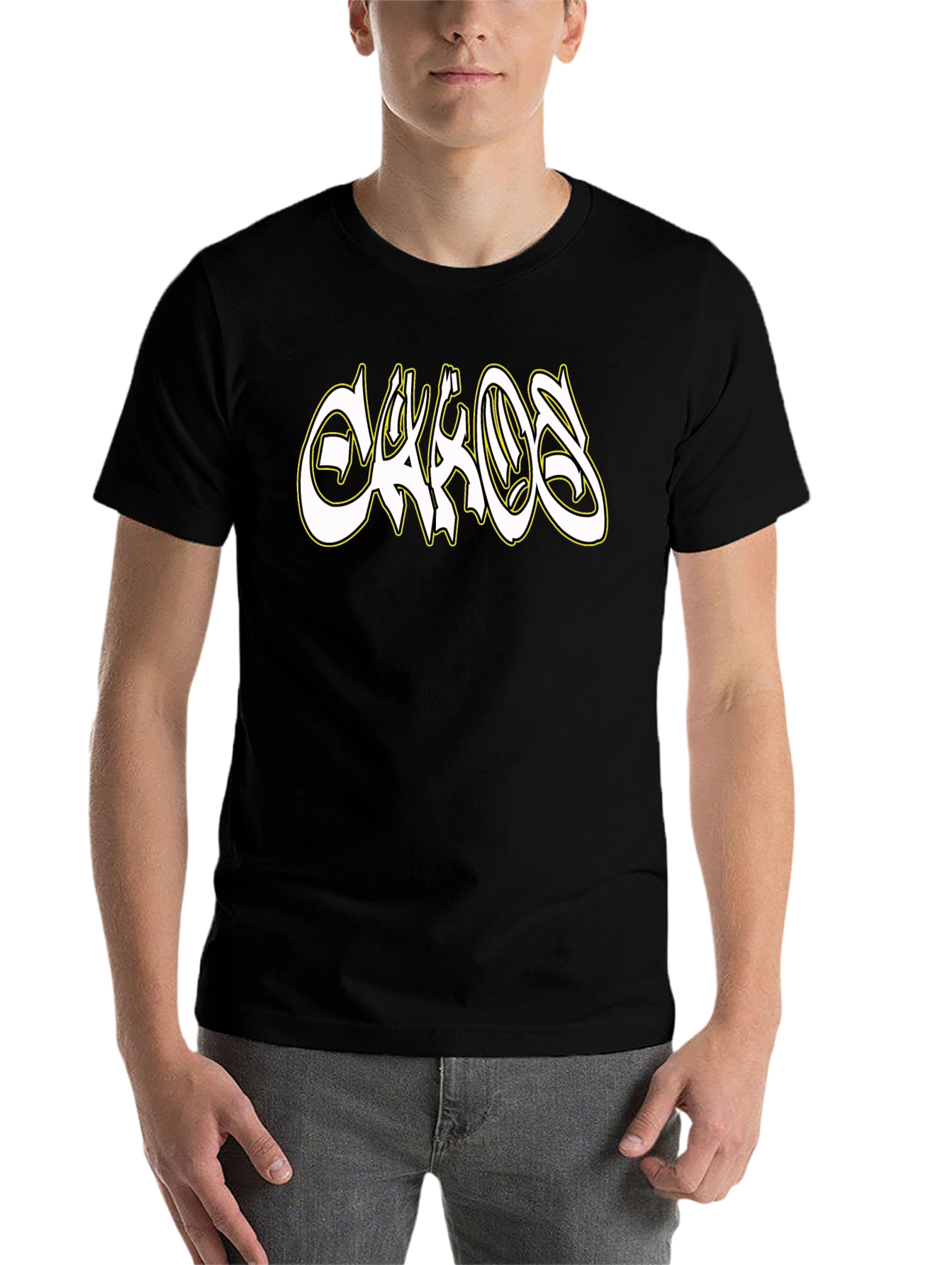 Black Chaos Graphic Black T-Shirt view 7