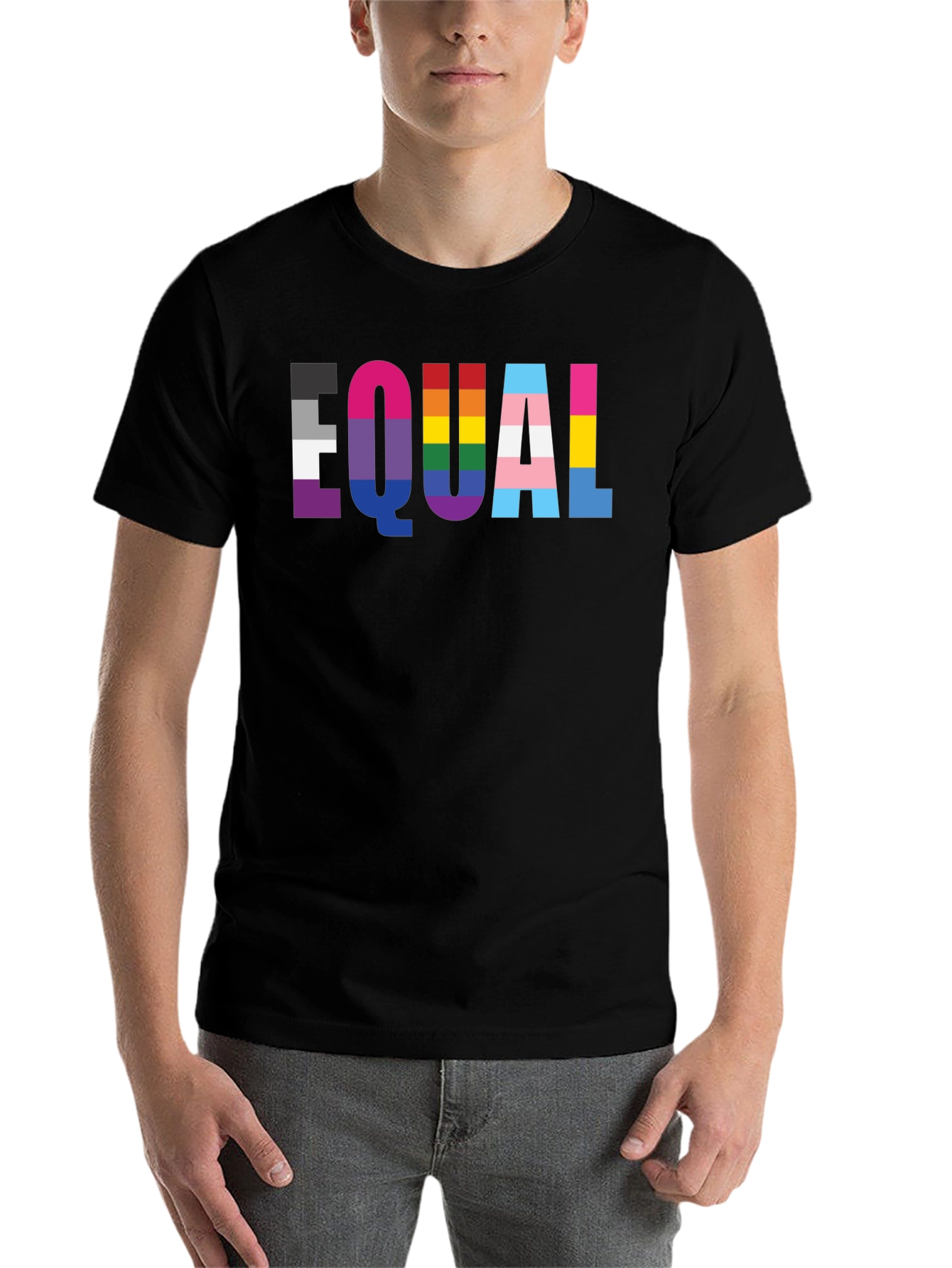 Black EQUAL Pride LGBTQ+ Graphic Tee view 7