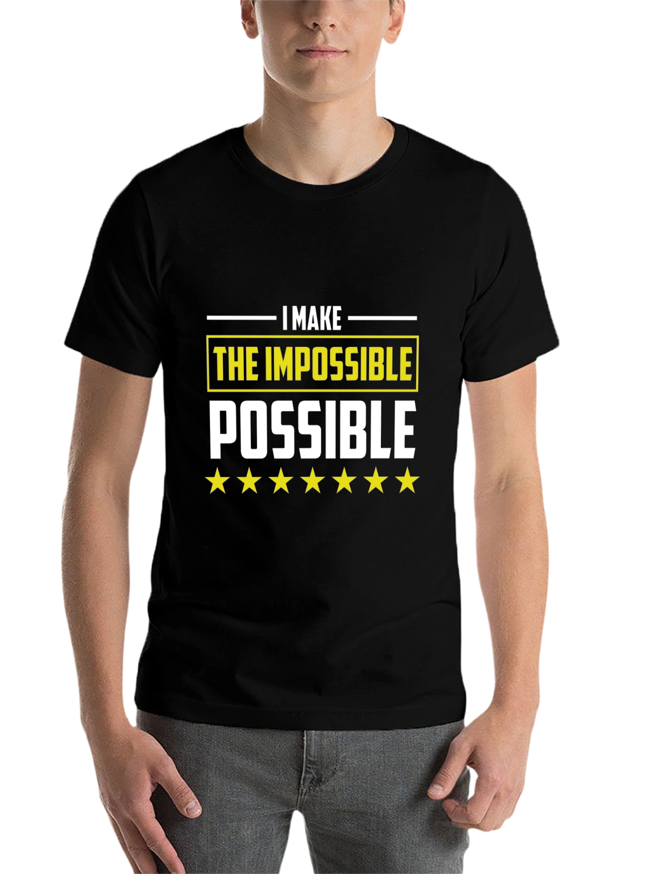 Black I Make The Impossible Possible Black T-Shirt view 7