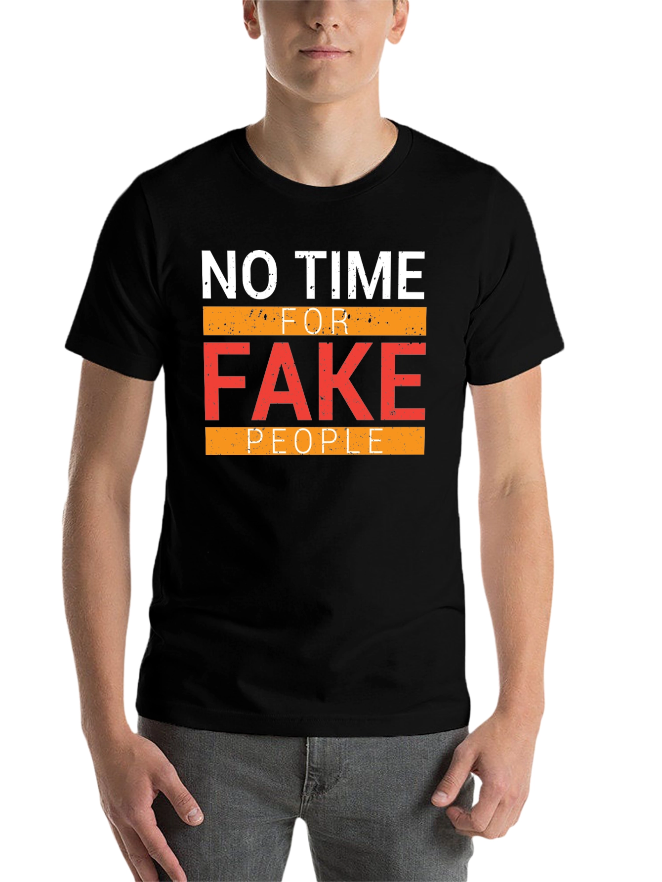 Black No Time For Fake People Graphic Tee view 7