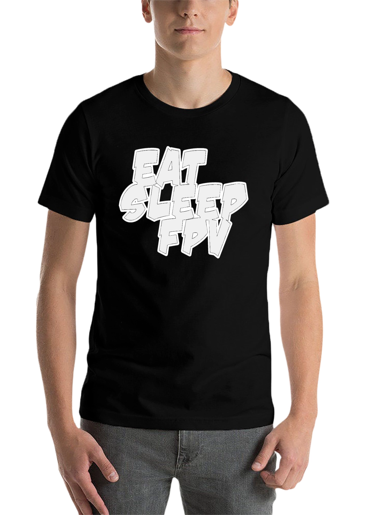 Eat Sleep FPV T-Shirt - Black Graphic Tee - 7