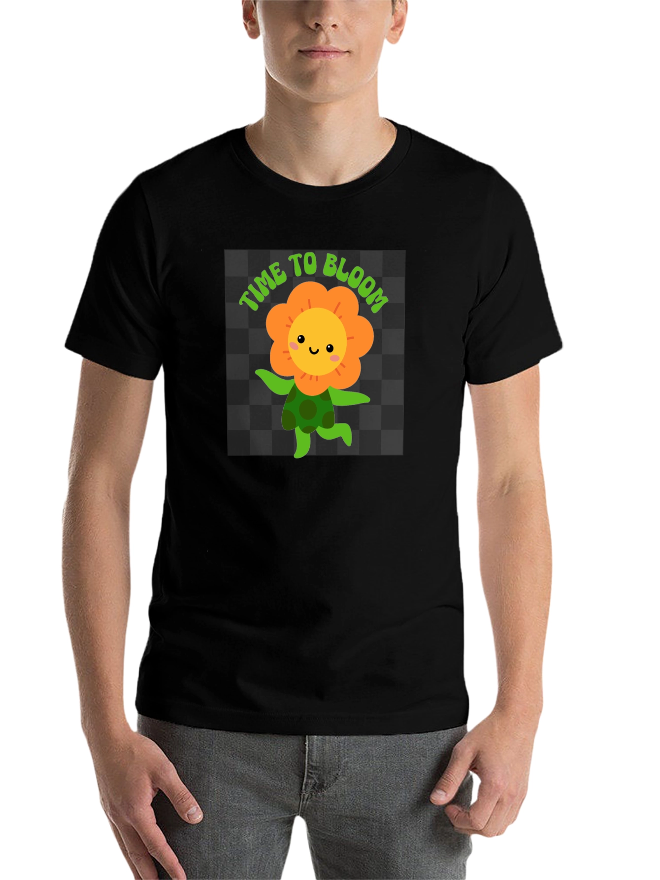 Black Time to Bloom Graphic Black T-Shirt view 7