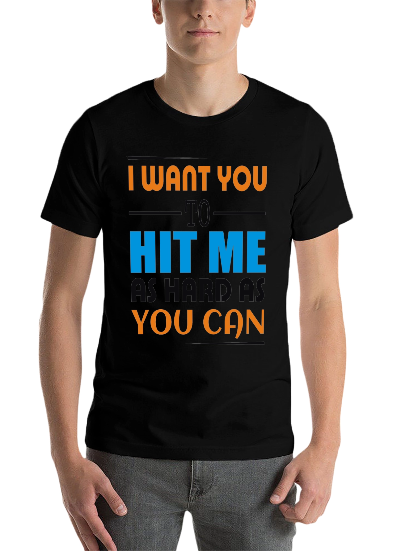 Black Hit Me Hard T-Shirt - Edgy Statement Tee view 7