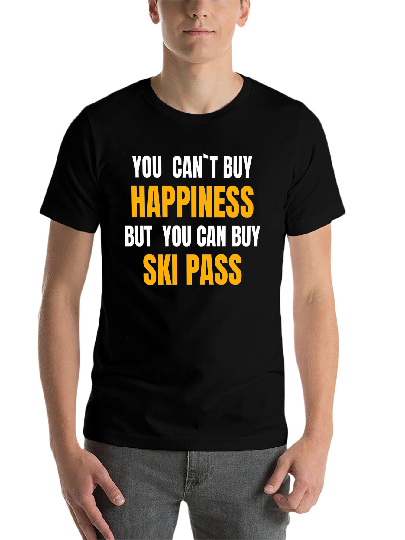 Black Happiness Ski Pass Graphic Tee view 7