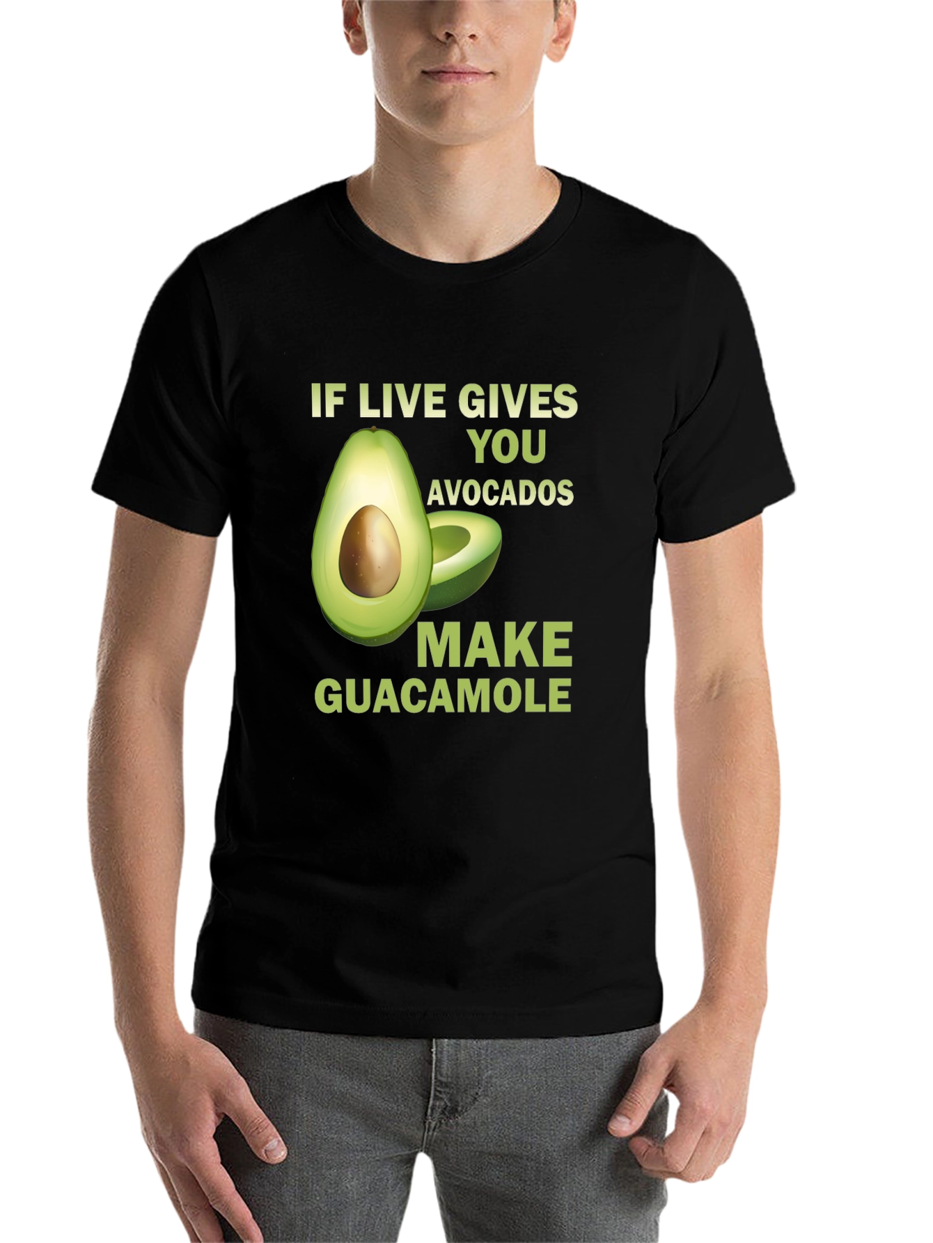 Black Avocado Guacamole Graphic Tee - Funny Foodie T-Shirt view 7