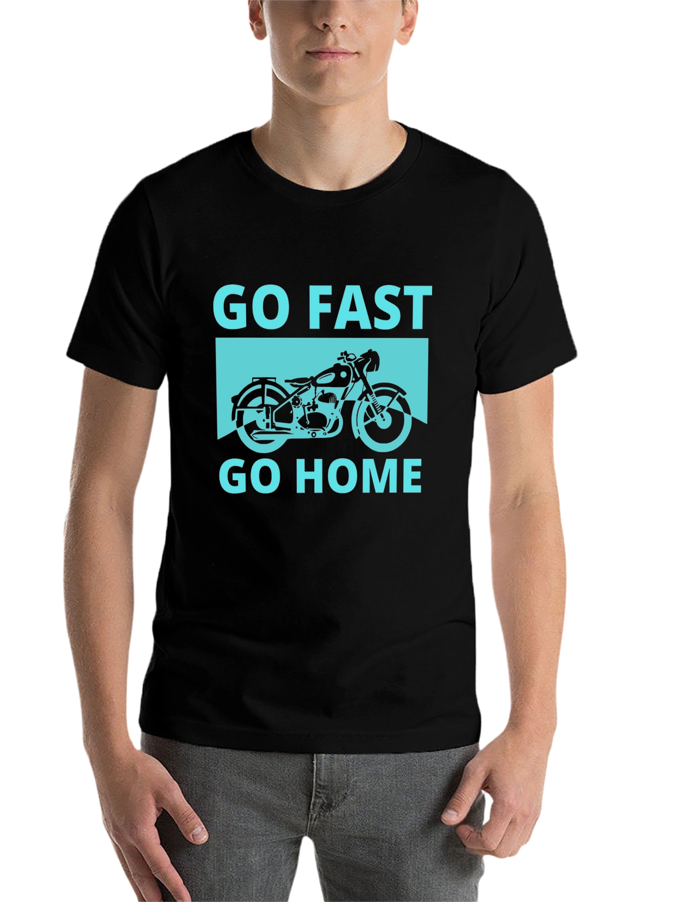 Black Go Fast Go Home Tee - Motorcycle Graphic T-Shirt view 7
