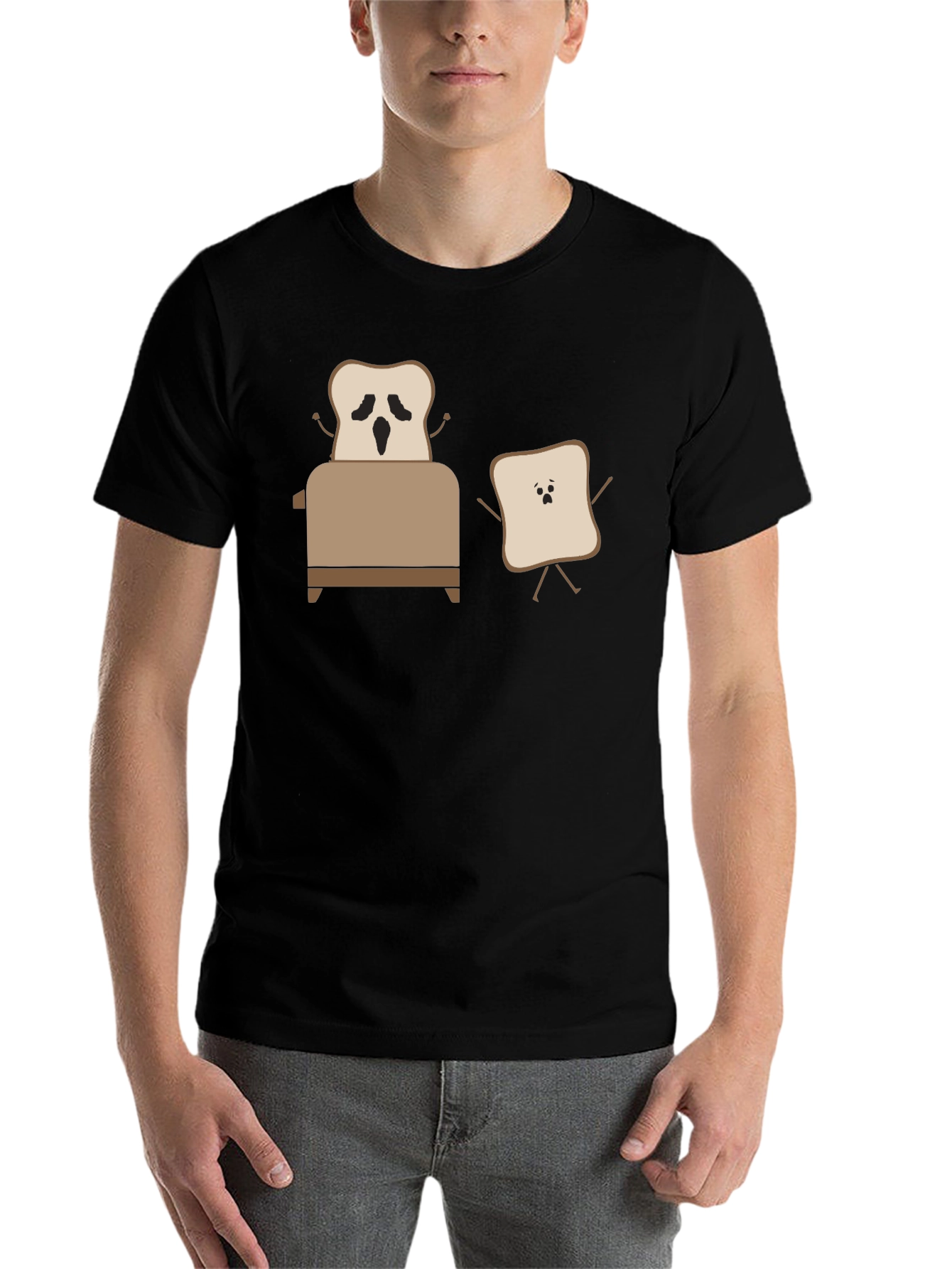 Black Funny Toast T-Shirt: Toaster Escape! view 7