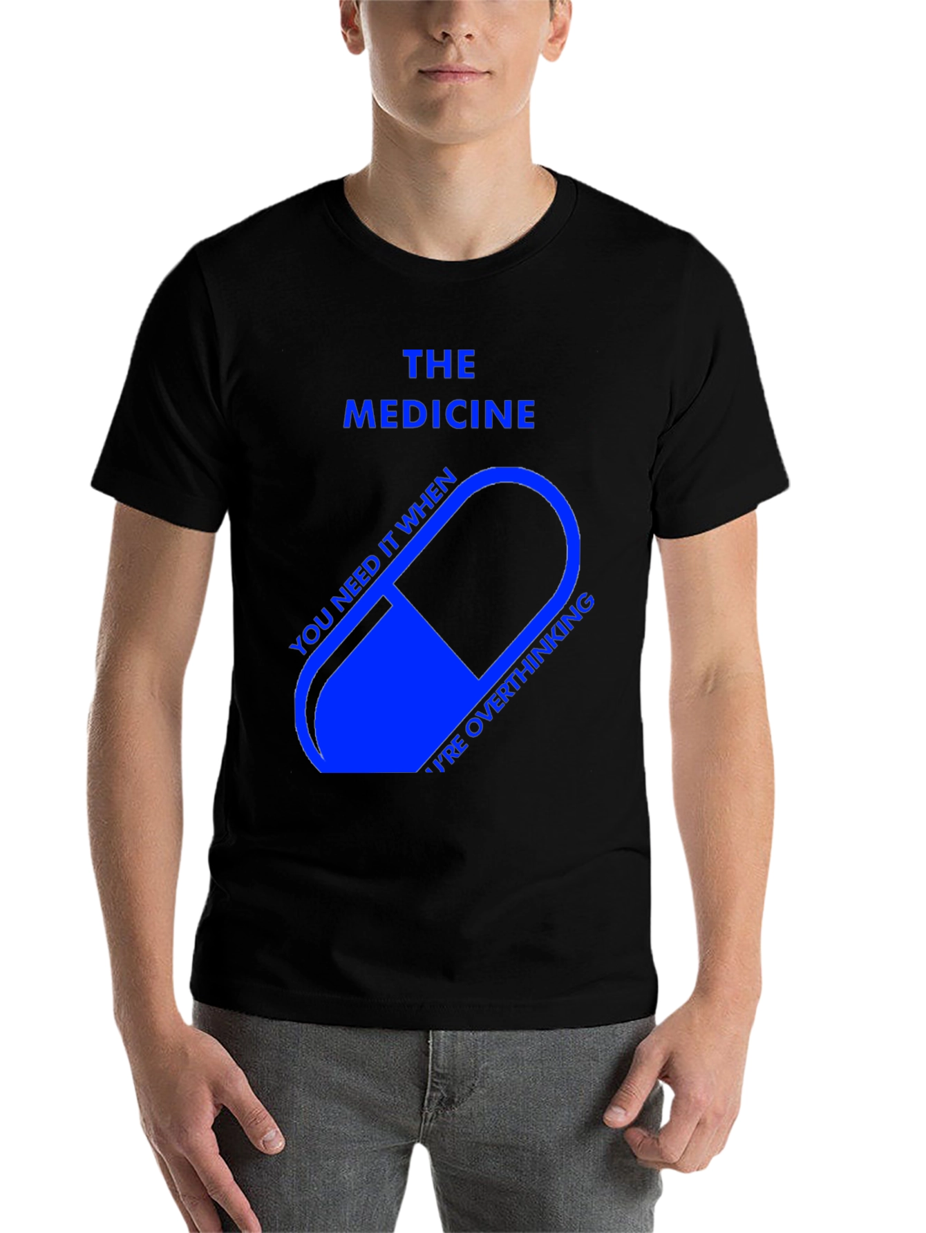 Black The Medicine T-Shirt - Overthinking Relief view 7