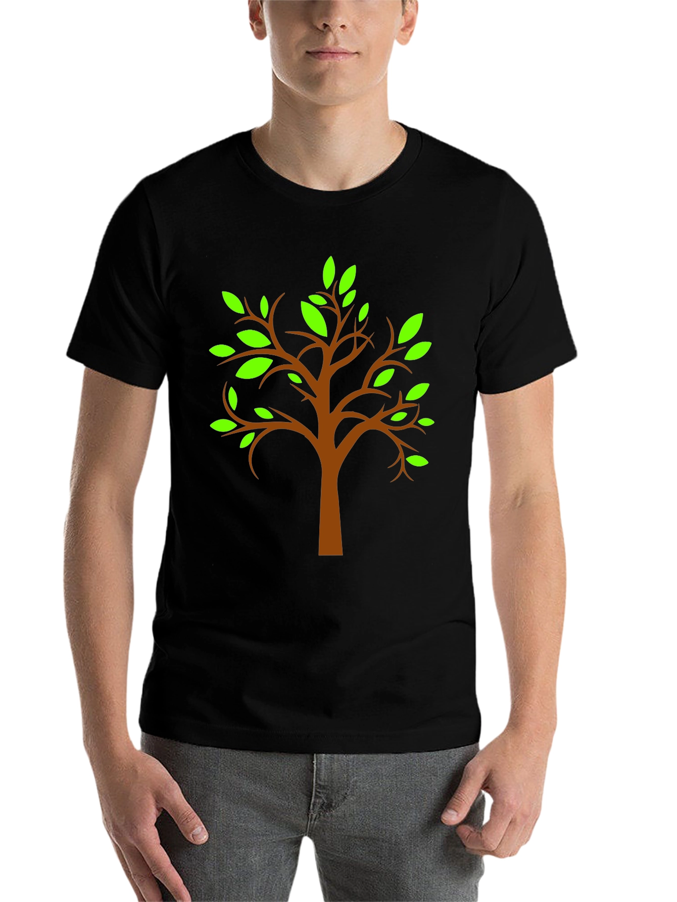 Black Nature Tree Graphic Tee - Stylish Black T-Shirt view 7