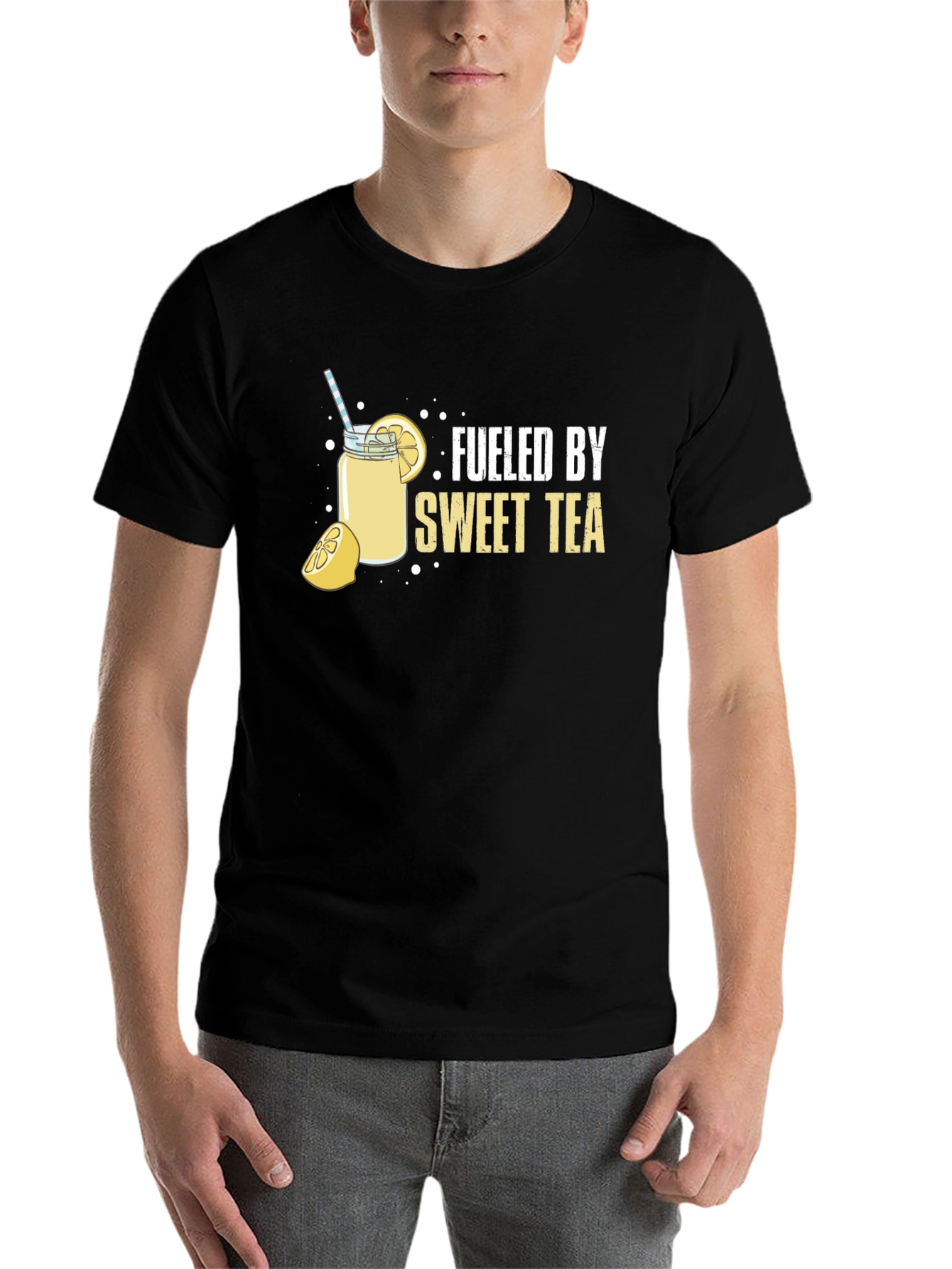 Black Fueled by Sweet Tea Black T-Shirt view 7
