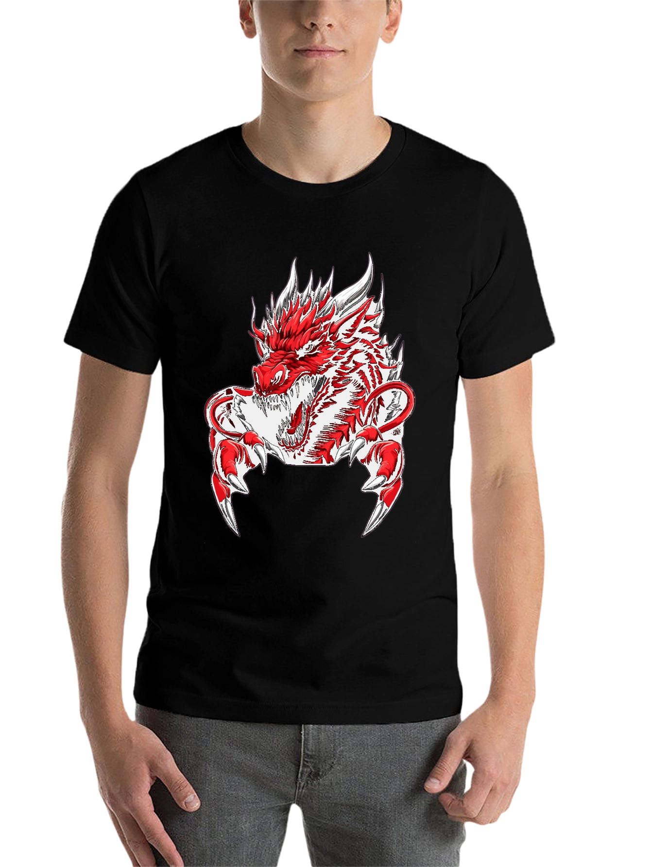 Black Dragon Graphic Tee - Men's Black T-Shirt view 7