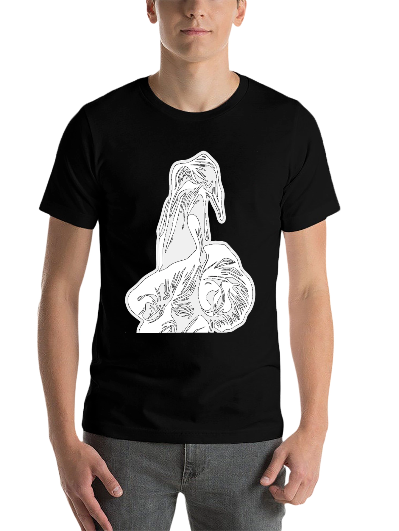 Black Abstract Graphic Print Black T-Shirt view 7