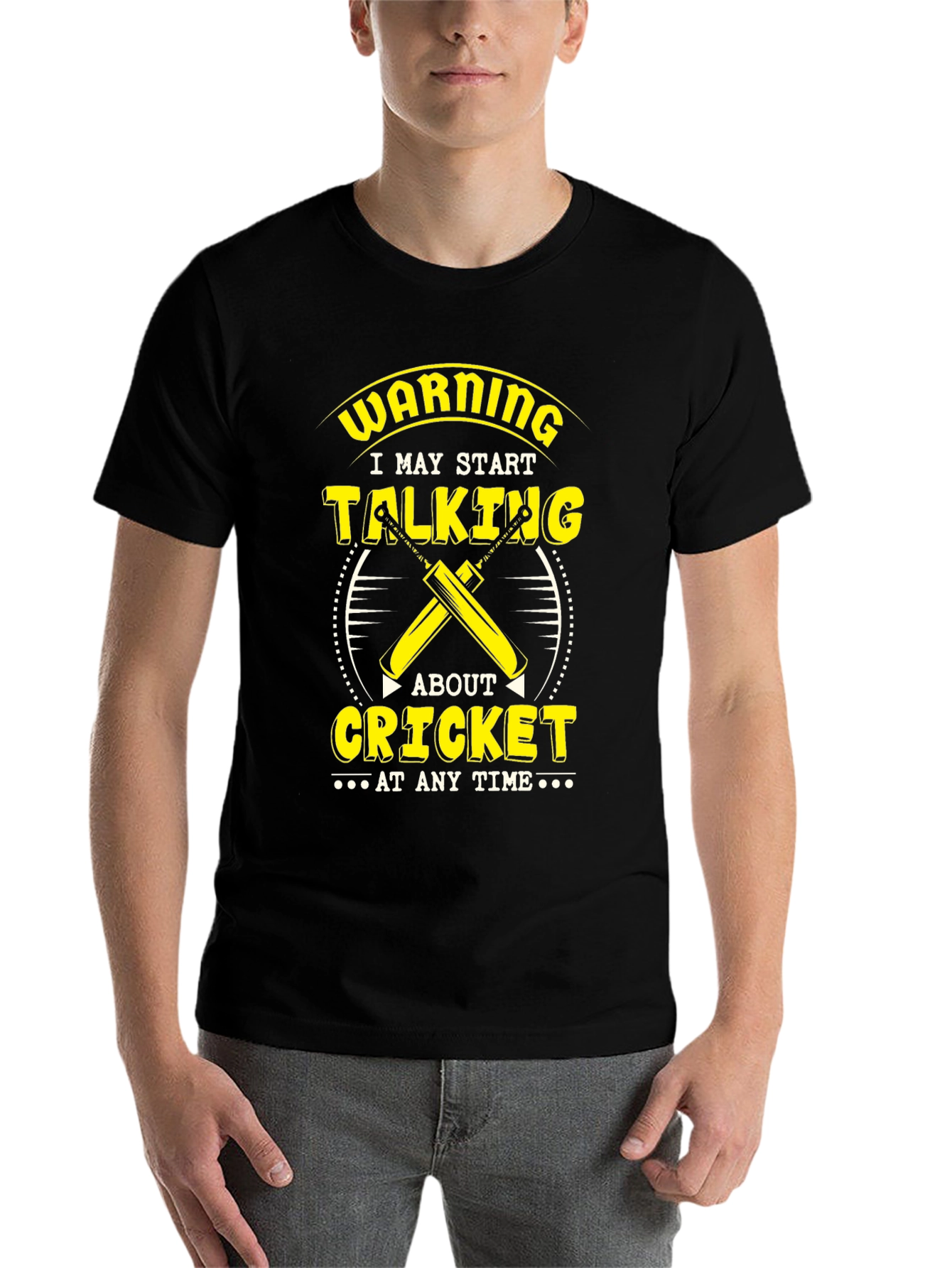 Black Warning Cricket T-Shirt view 7