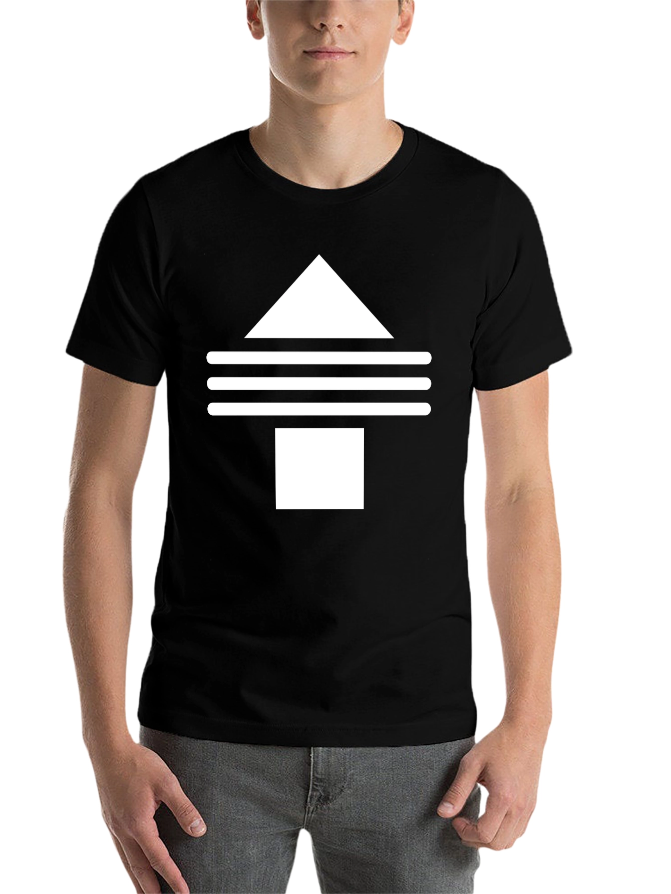 Black Abstract Graphic Tee - Black Unisex T-Shirt view 7