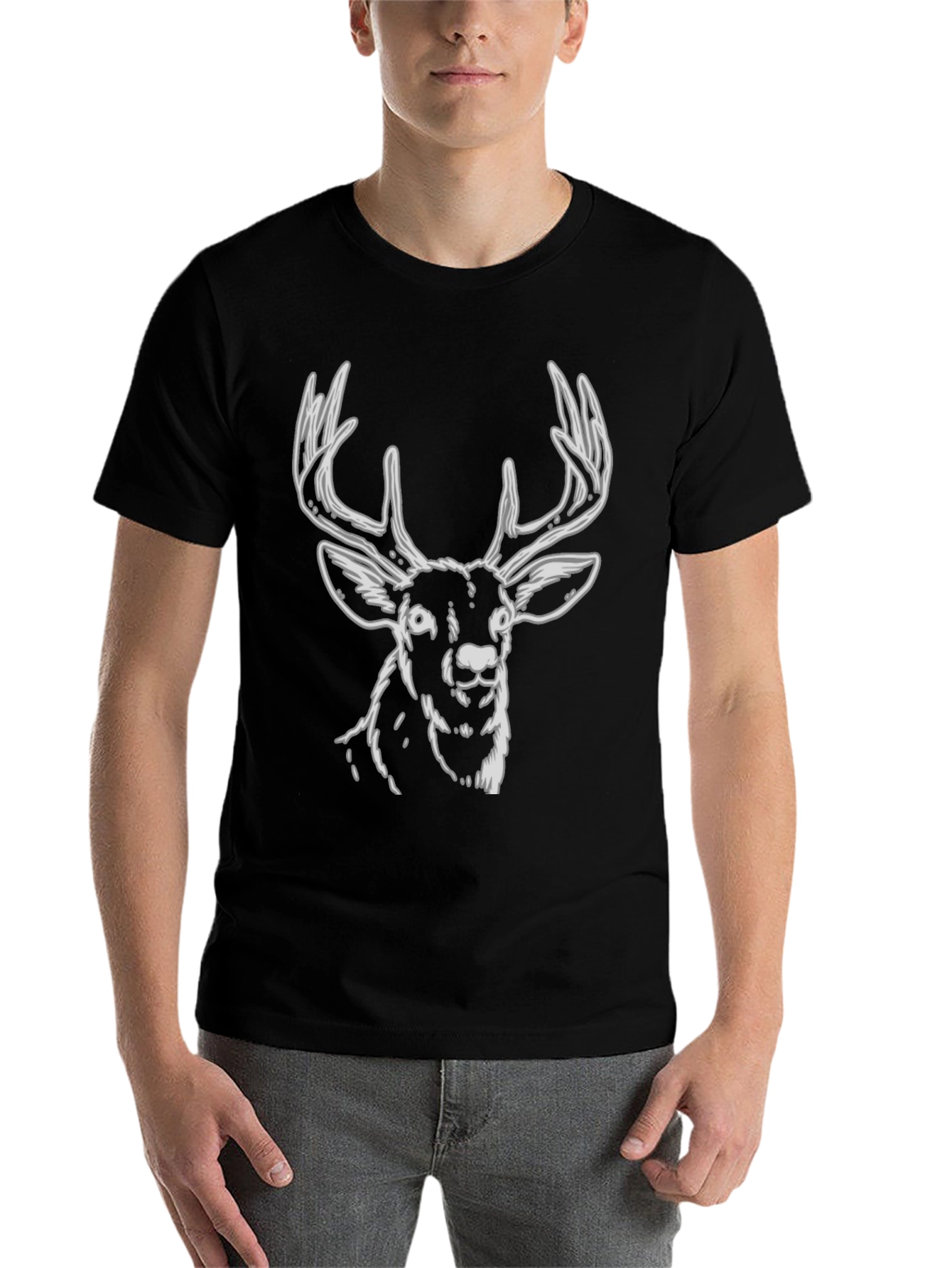 Black Black Deer Graphic Tee view 7