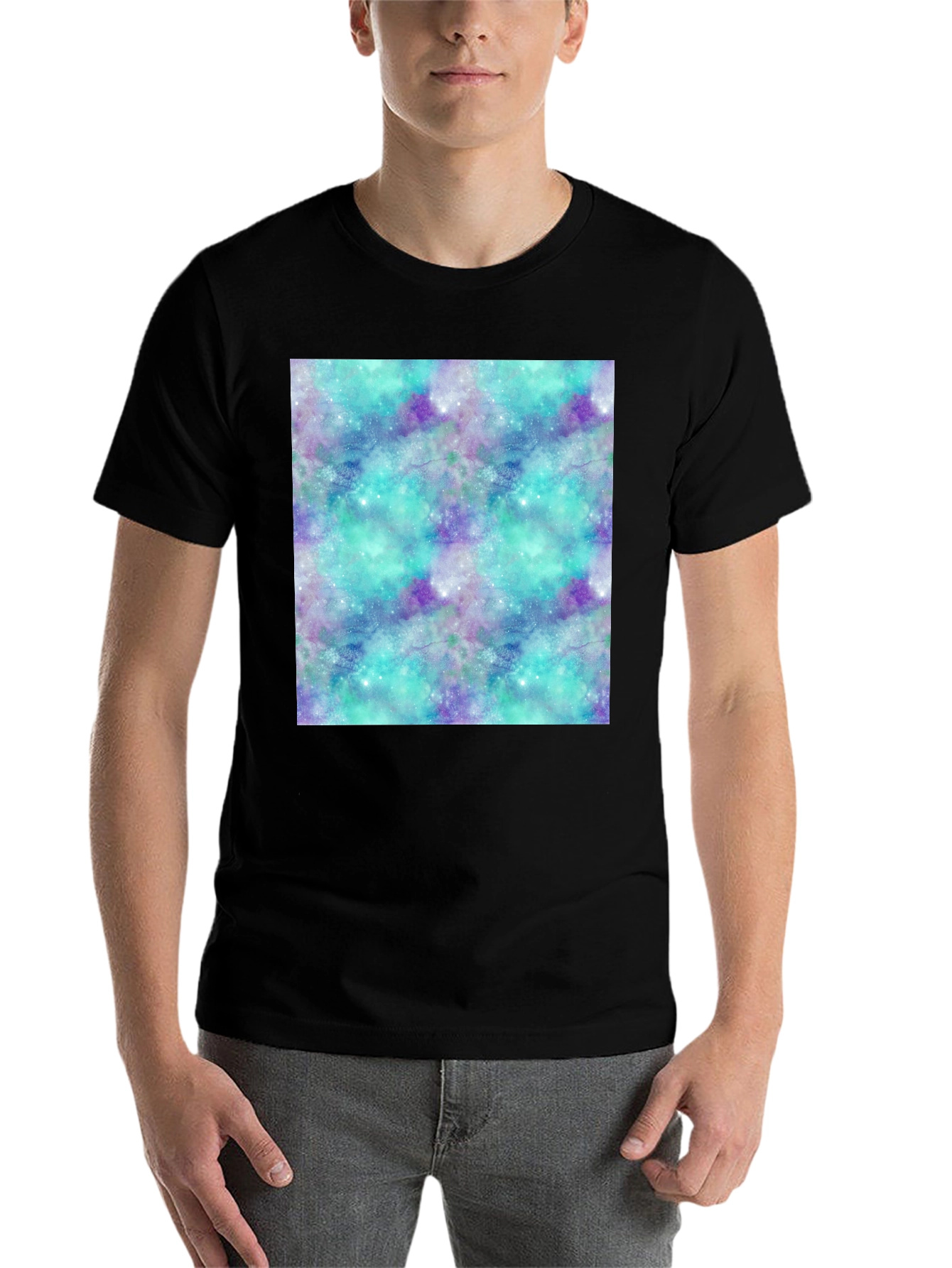 Black Galaxy Pattern T-Shirt - Stylish & Unique view 7
