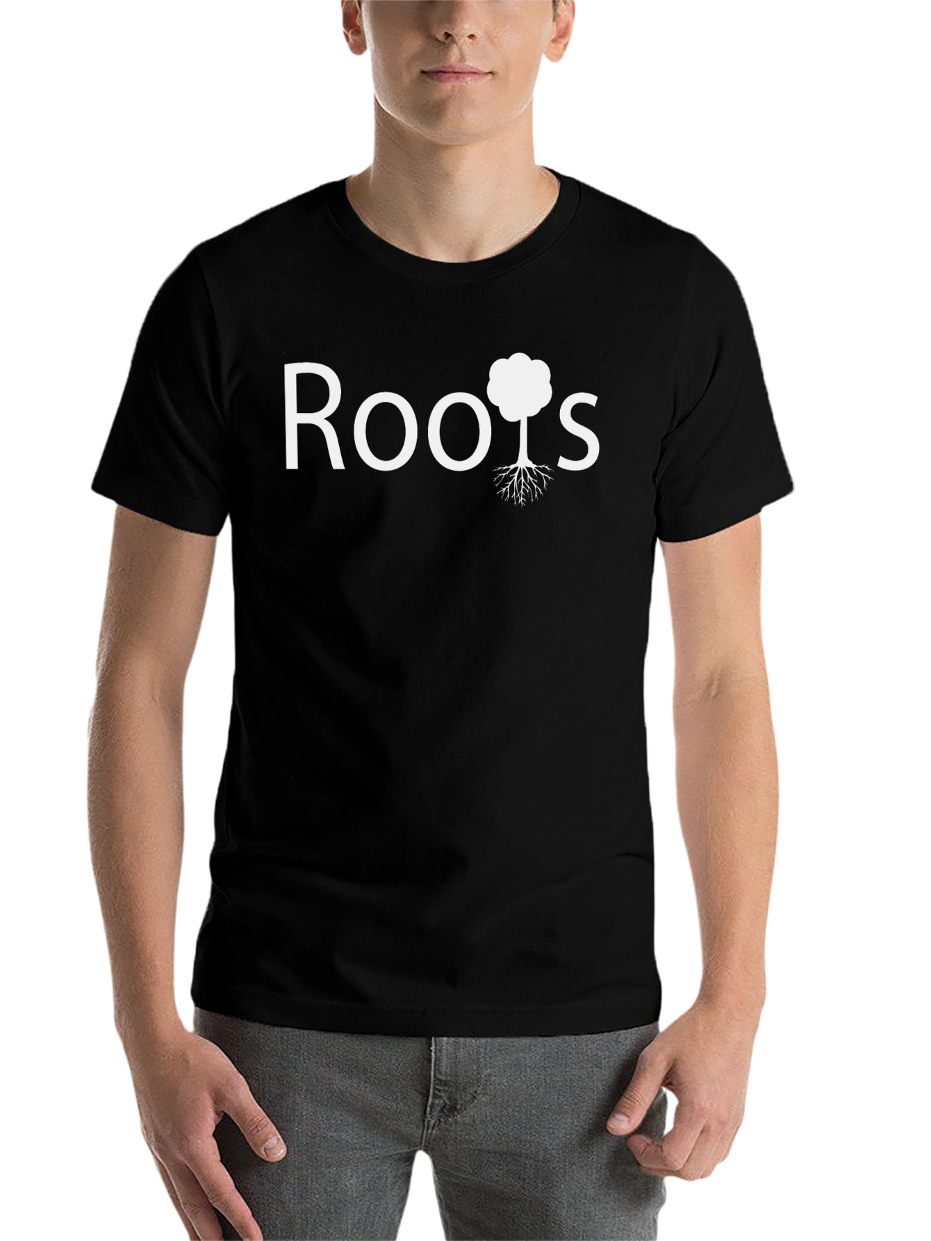 Black Roots Tree Graphic T-Shirt - Casual Cotton Tee view 7