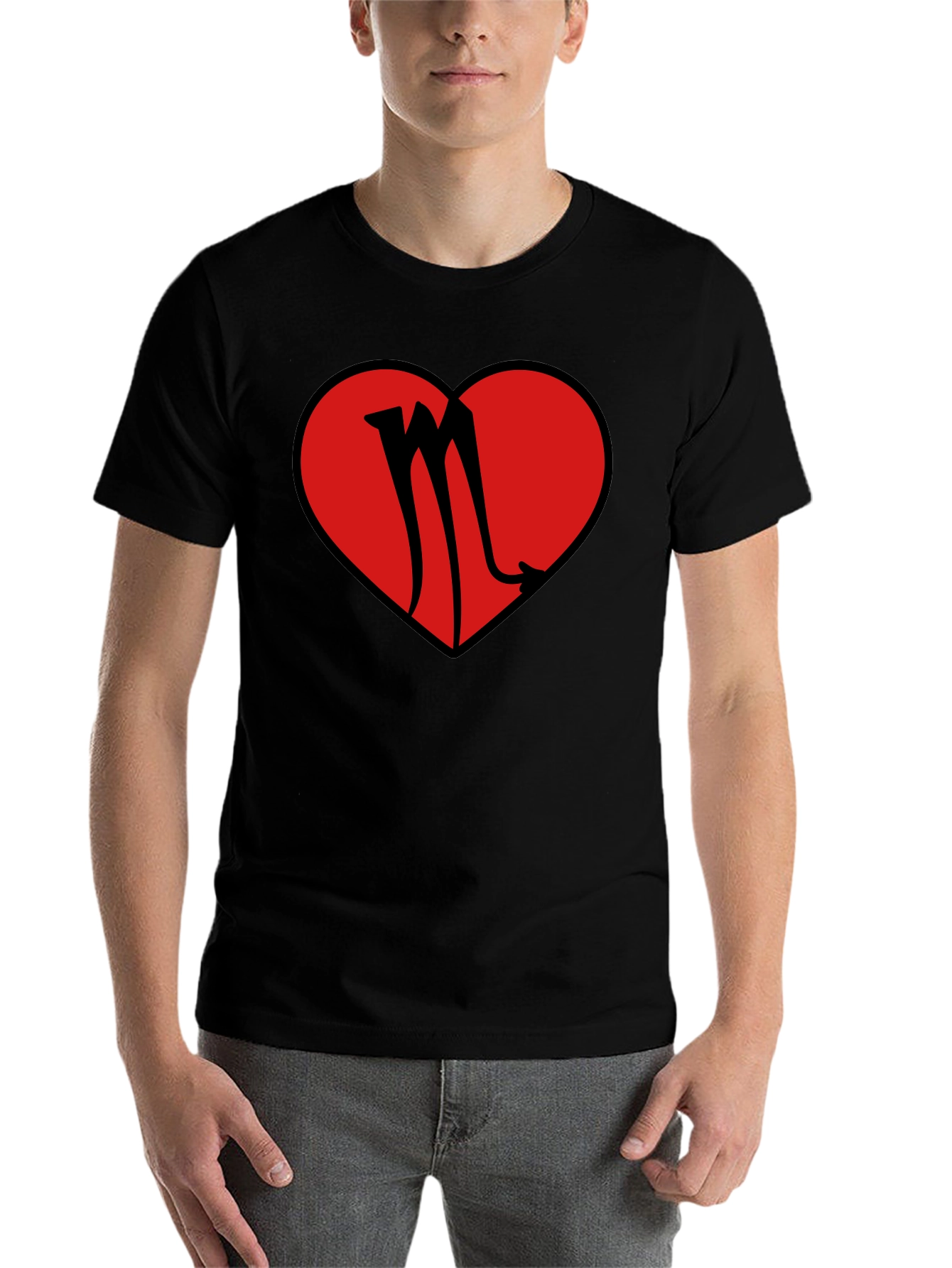 Black Scorpio Heart Graphic T-Shirt view 7