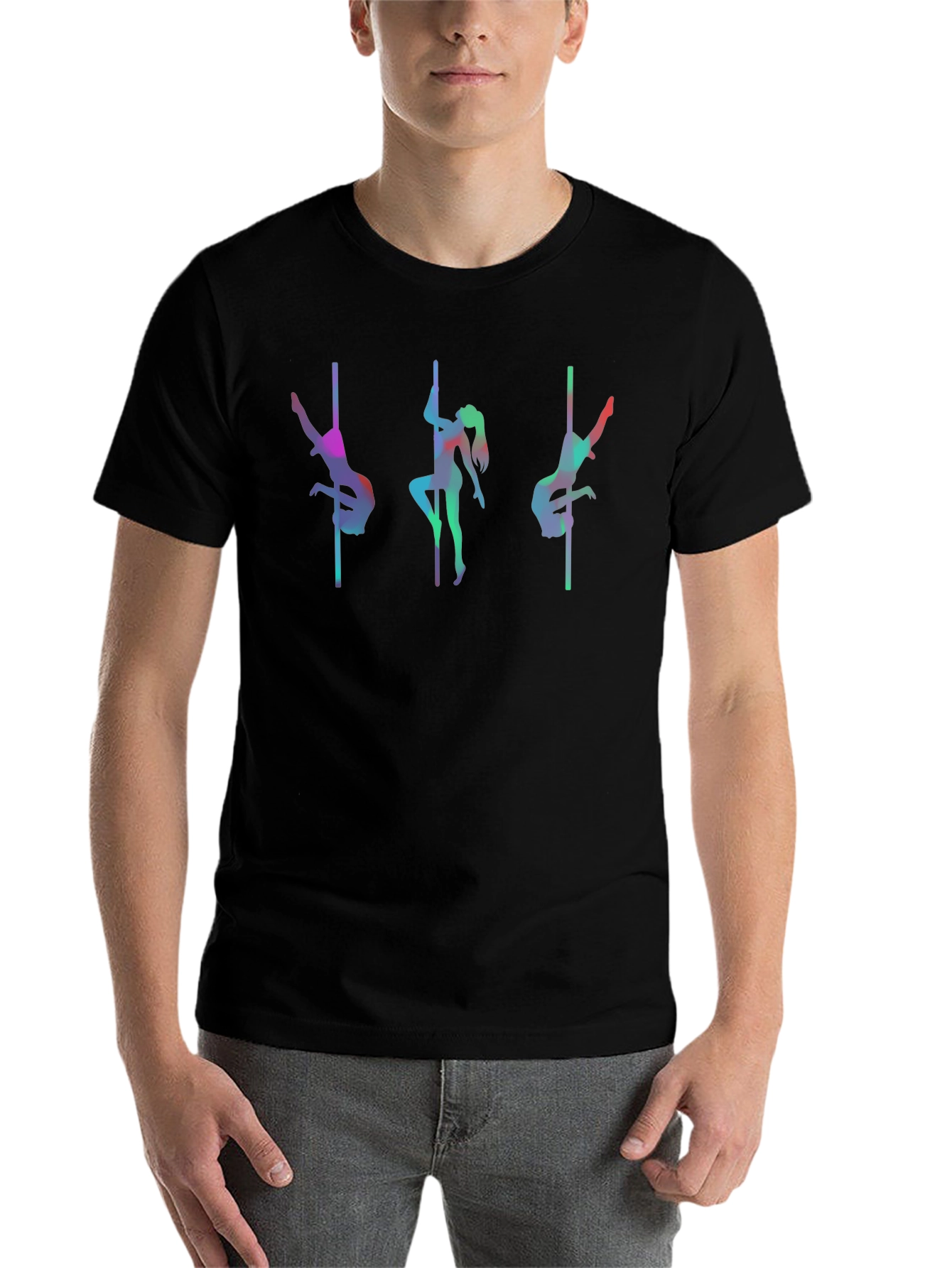 Black Pole Dance T-Shirt - Vibrant Silhouette Design view 7