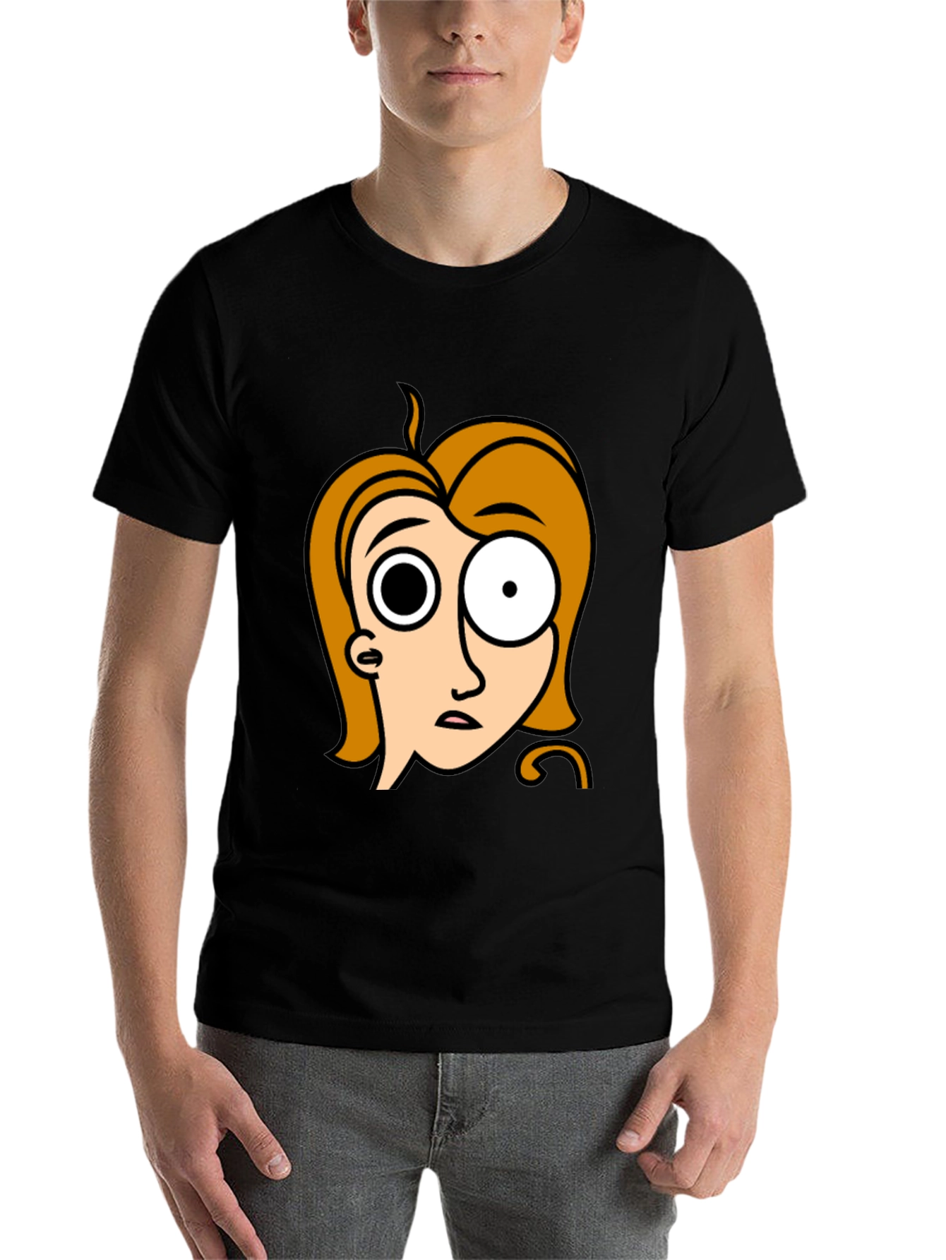 Black Cartoon Character Graphic Black T-Shirt view 7