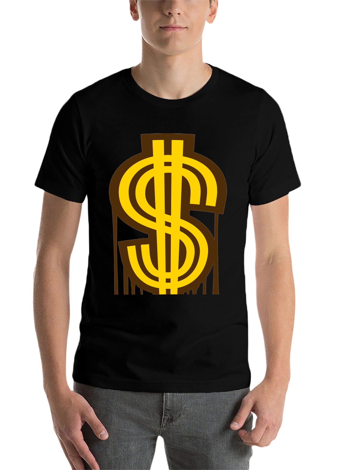 Black Gold Dollar Sign Graphic Tee view 7