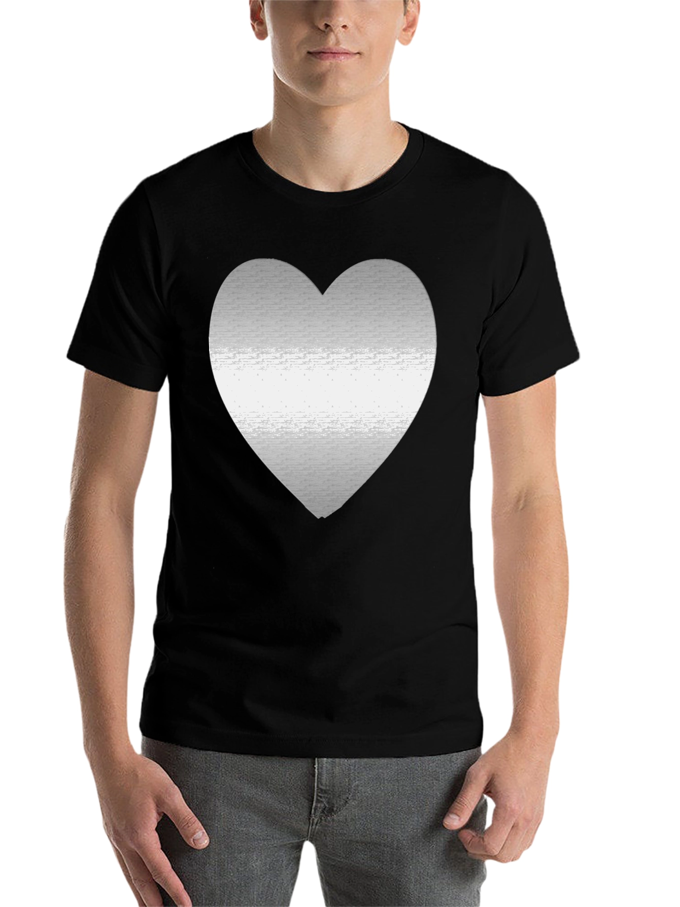 Black Heart Graphic Black Tee - Modern Casual Style view 7