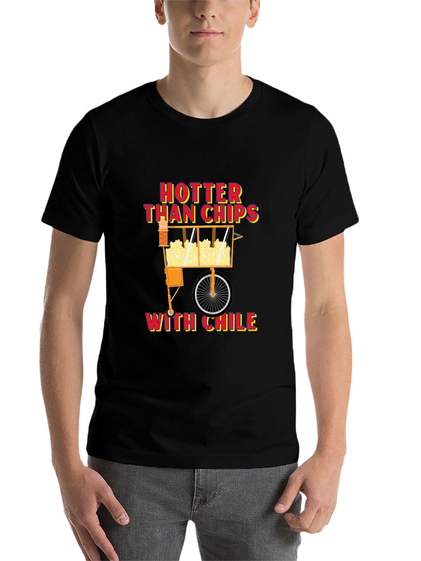Black Hotter Than Chips with Chile Black Graphic T-Shirt view 7