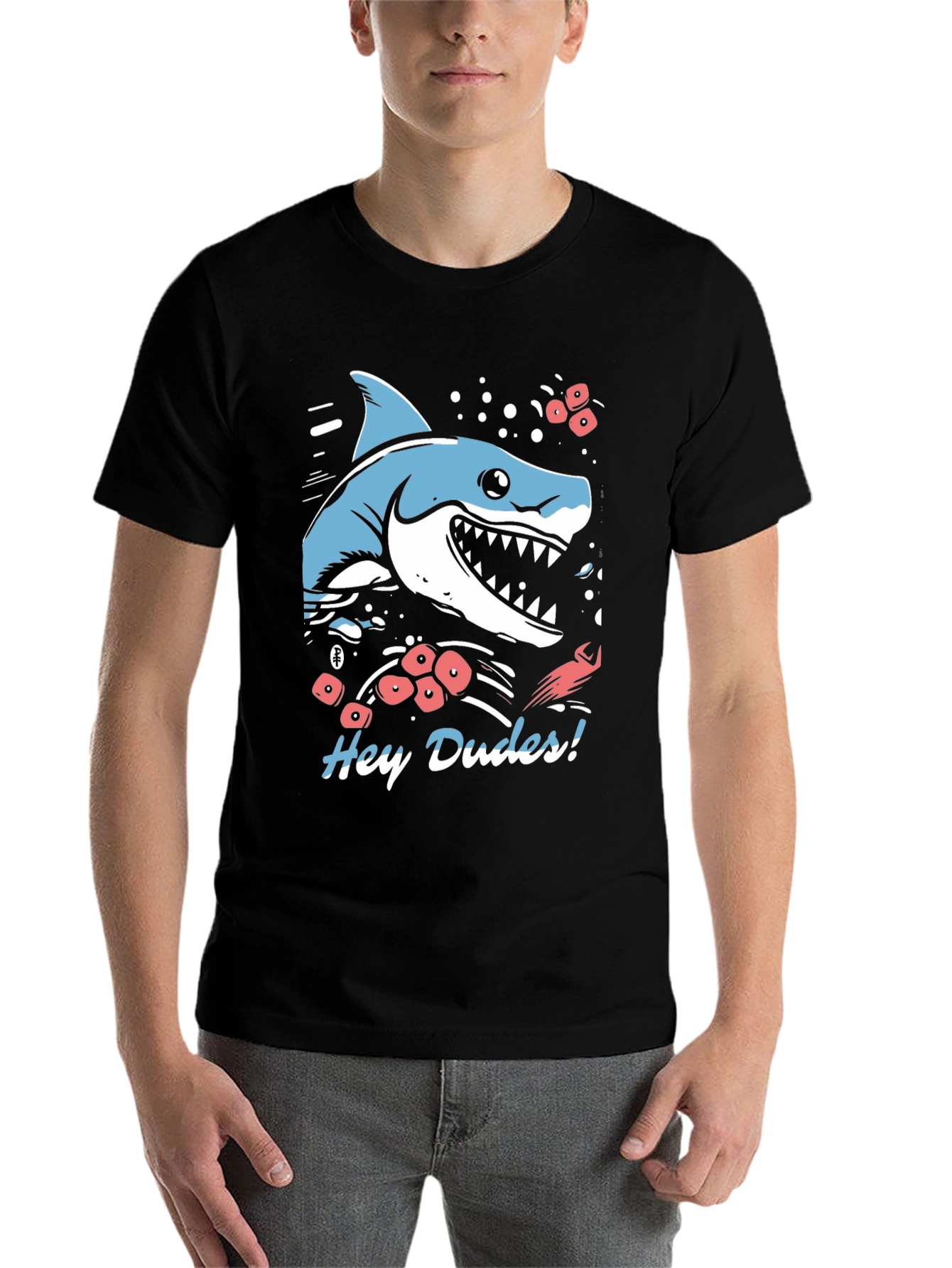 Black Hey Dudes Shark Graphic Tee view 7