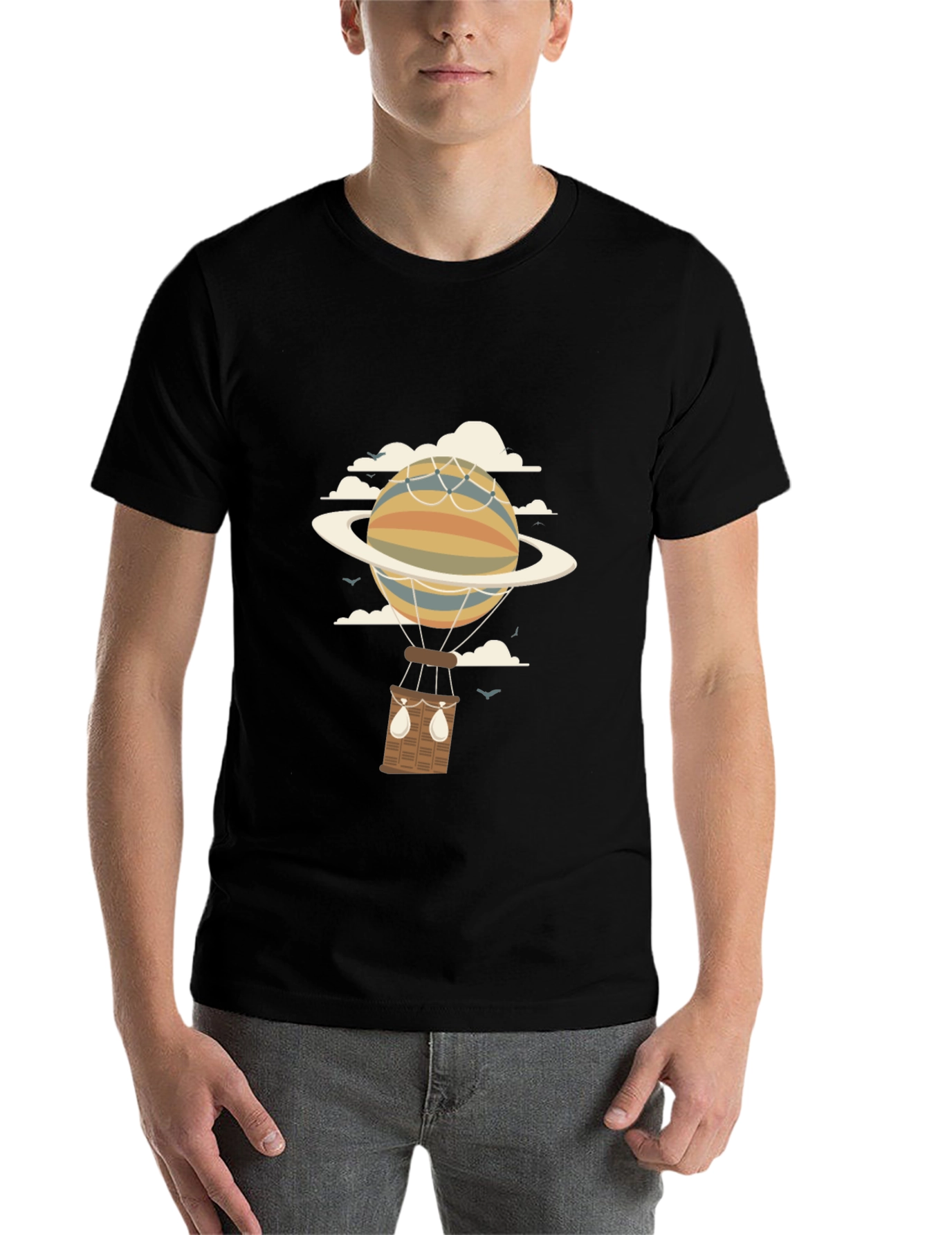 Black Planet Hot Air Balloon Graphic Tee view 7