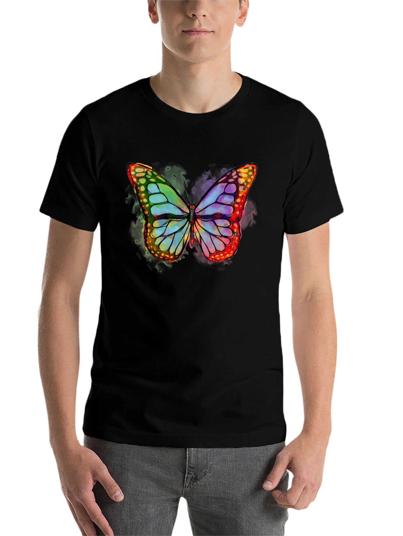 Black Butterfly Graphic T-Shirt - Vibrant Colors view 7