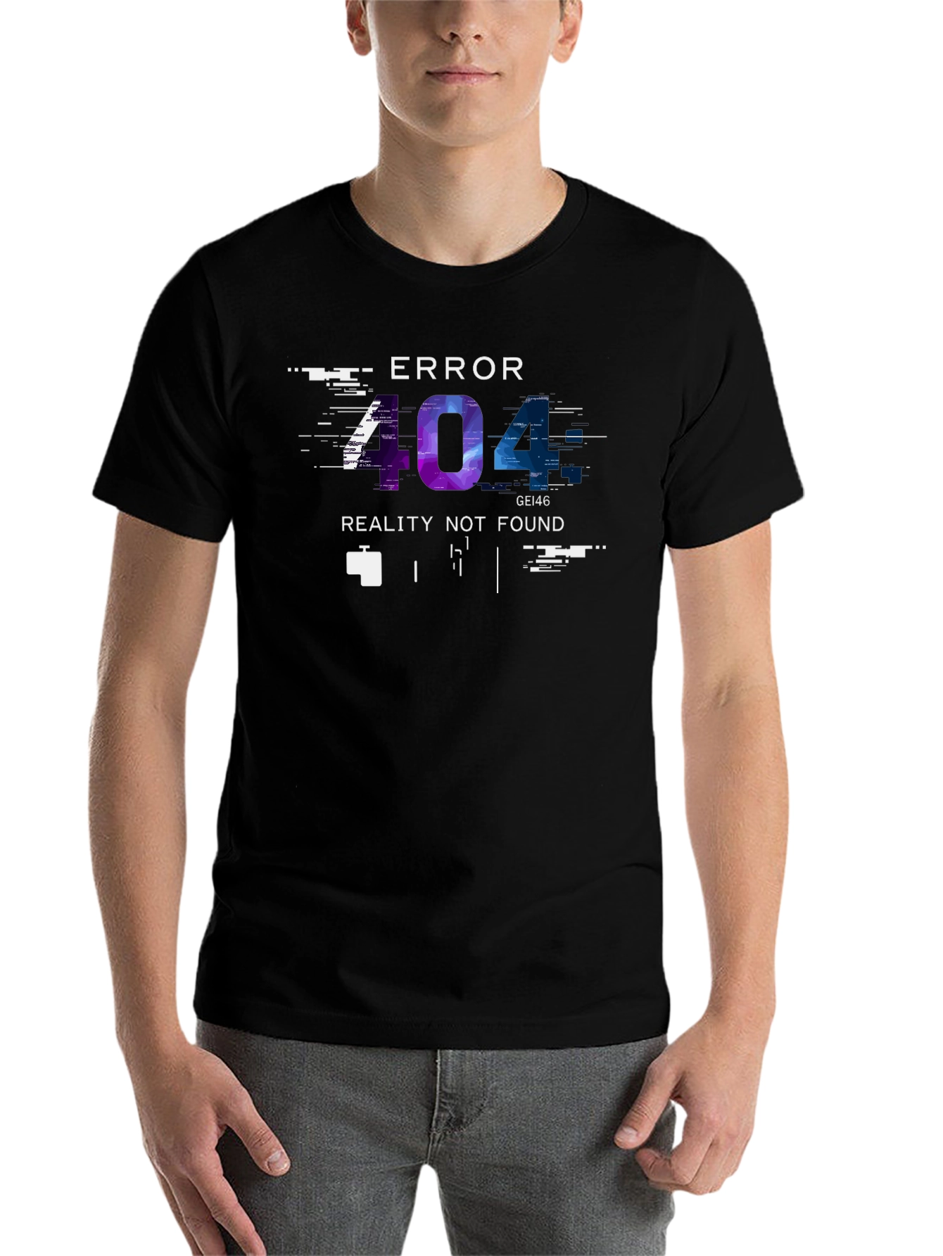 Error 404 Reality Not Found Graphic Tee - Black - 7