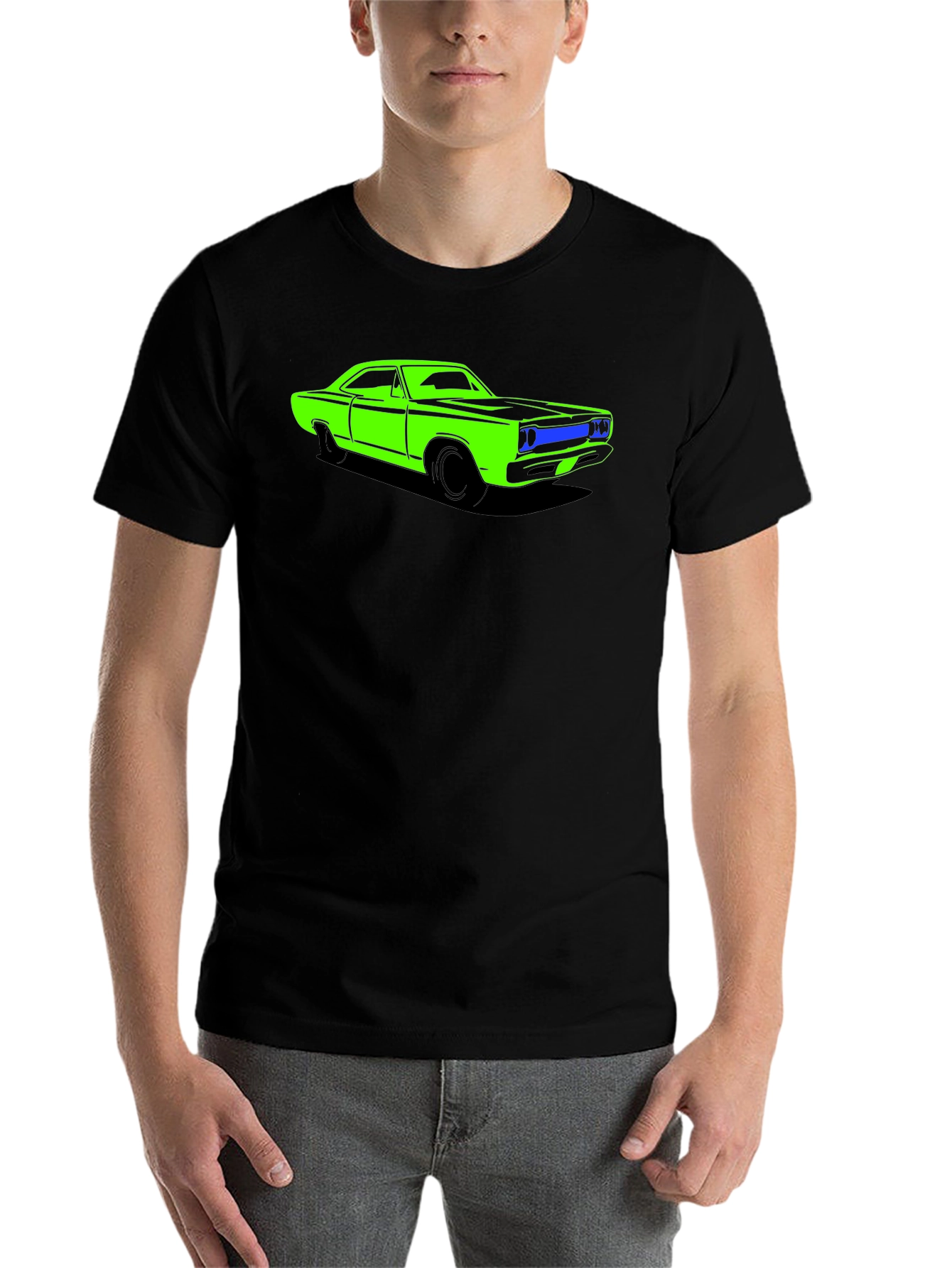 Black Classic Car Graphic T-Shirt - Cool Automotive Design view 7