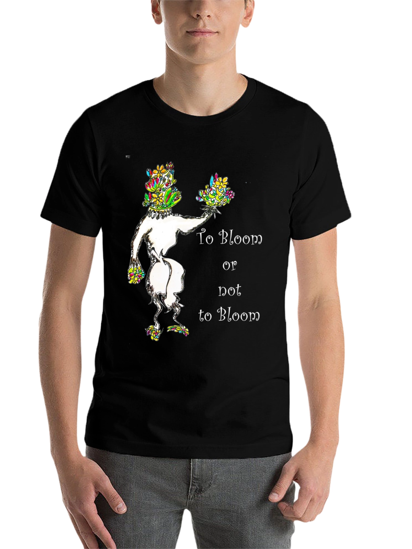 Black Floral Bloom T-Shirt: To Bloom or Not to Bloom view 7