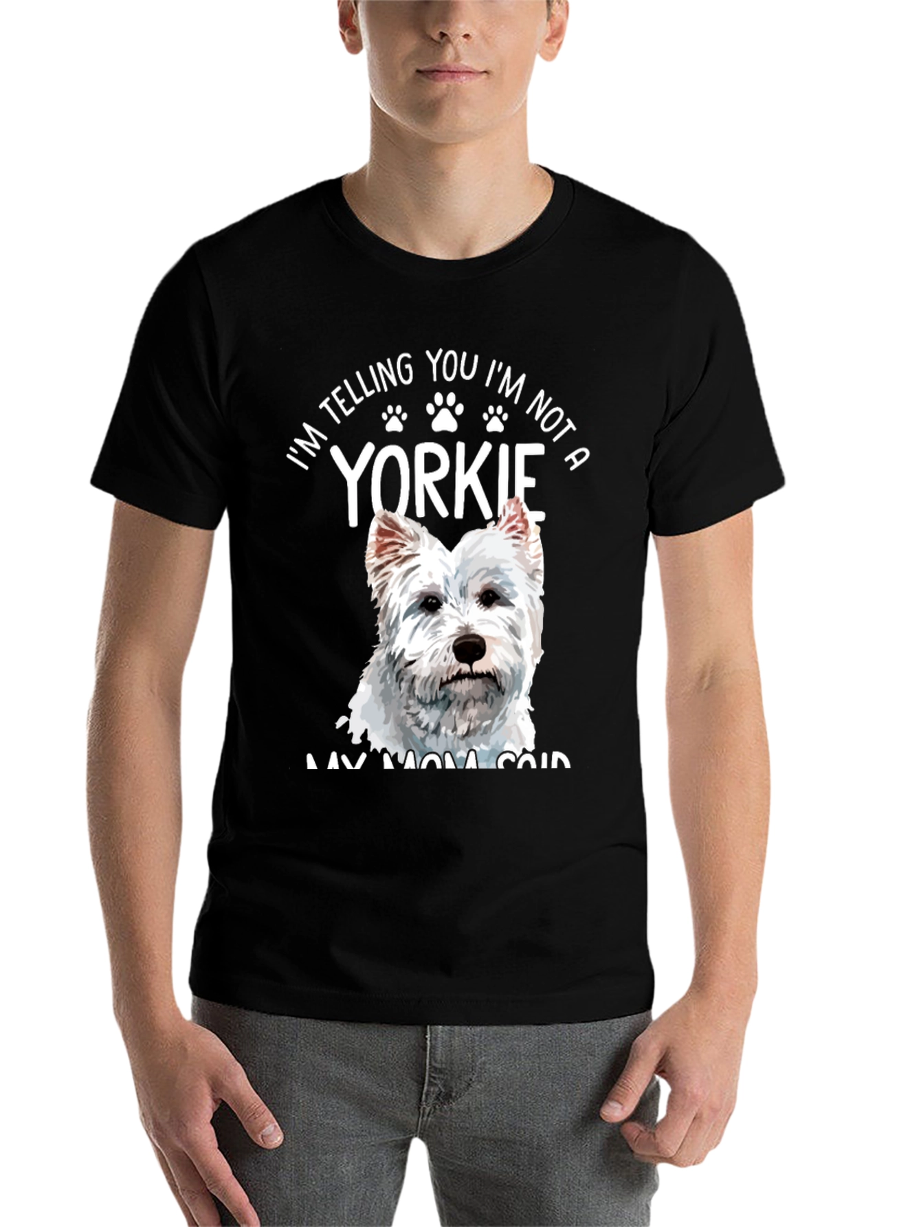 Black I'm Not A Yorkie T-Shirt view 7