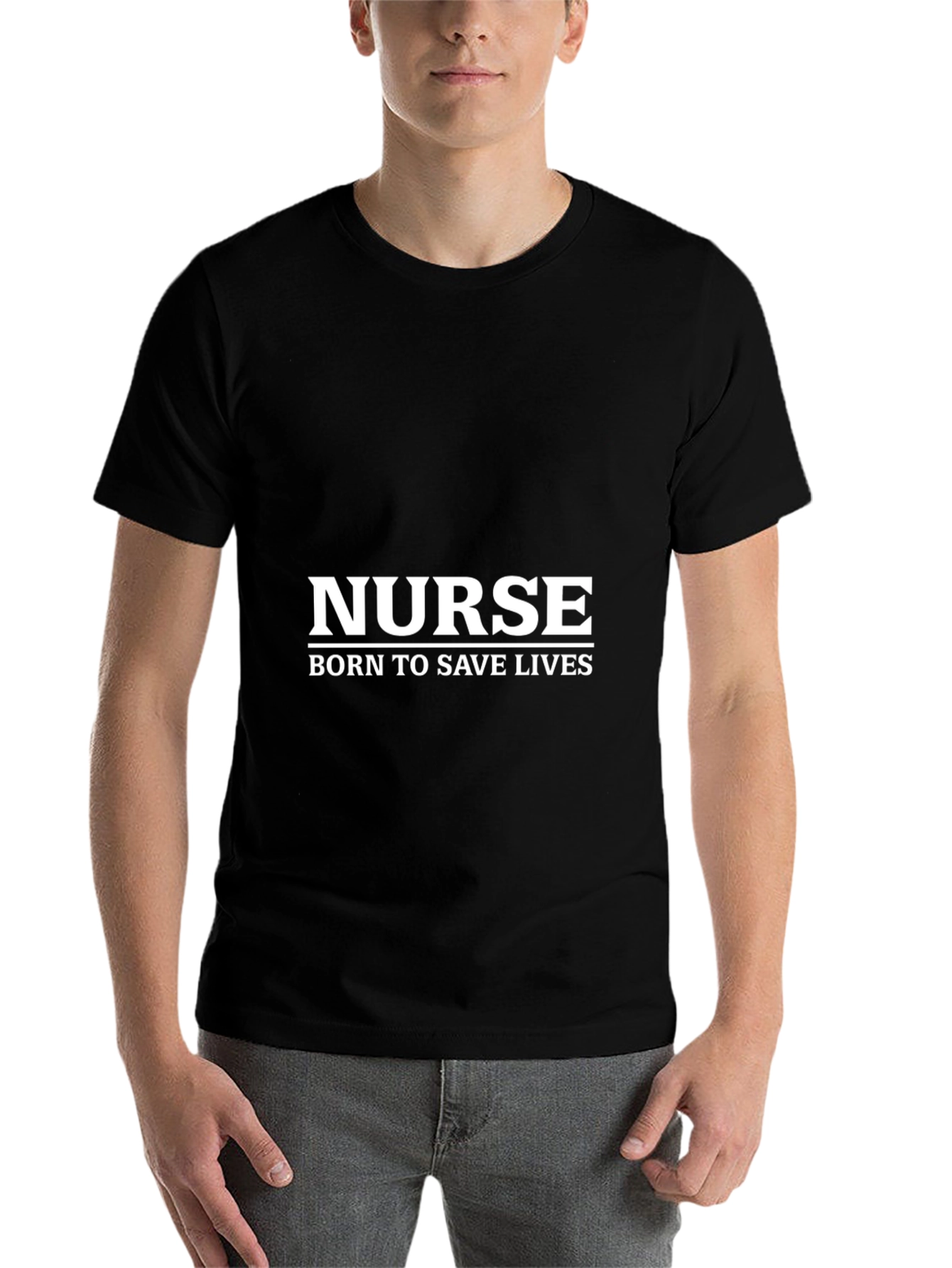 Black Nurse Born to Save Lives T-Shirt - Black view 7