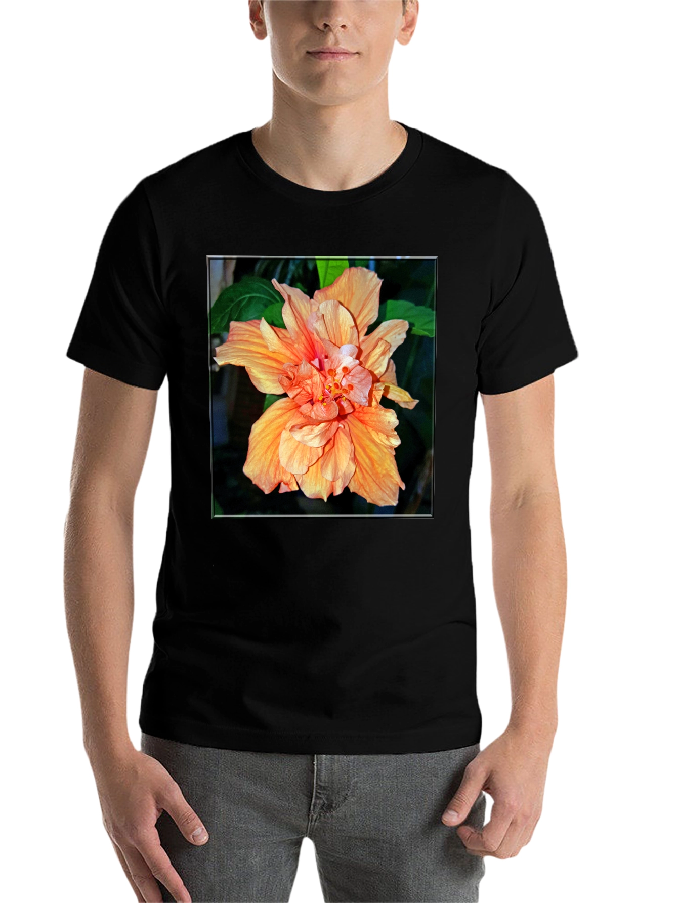 Black Floral Print Black T-Shirt view 7