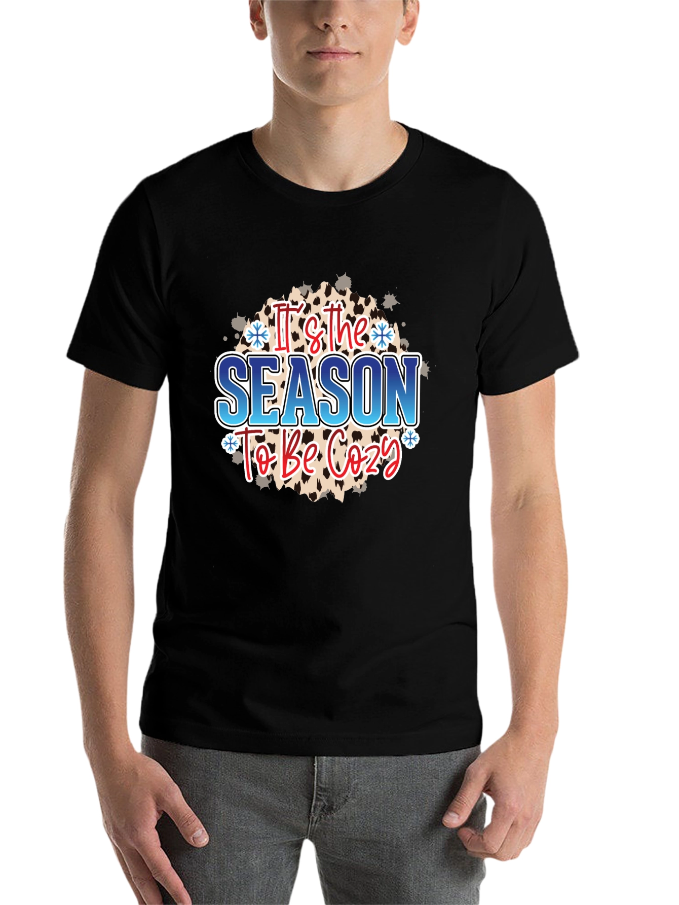 Black It's the Season to Be Cozy T-Shirt view 7