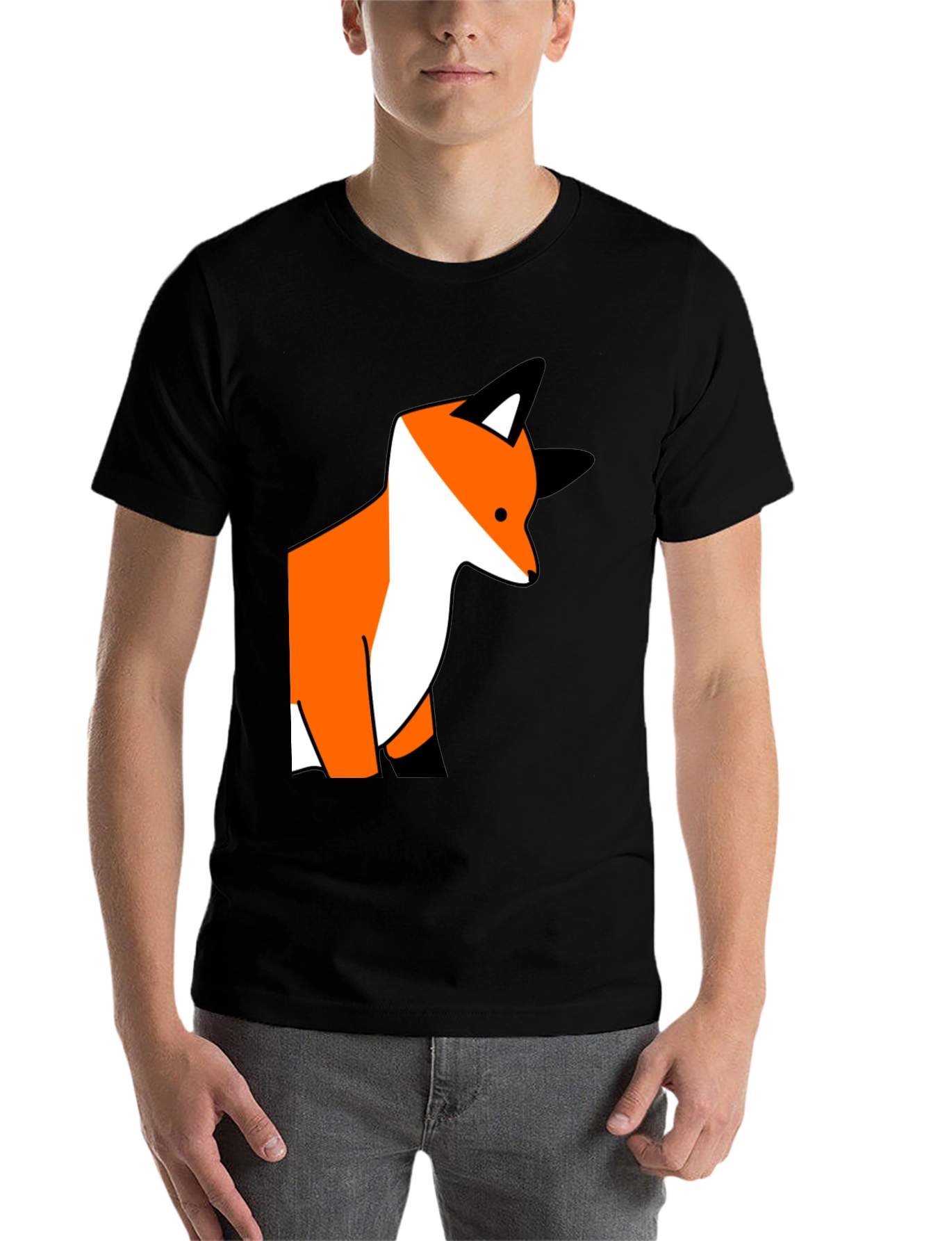 Black Fox Graphic Print Black T-Shirt view 7
