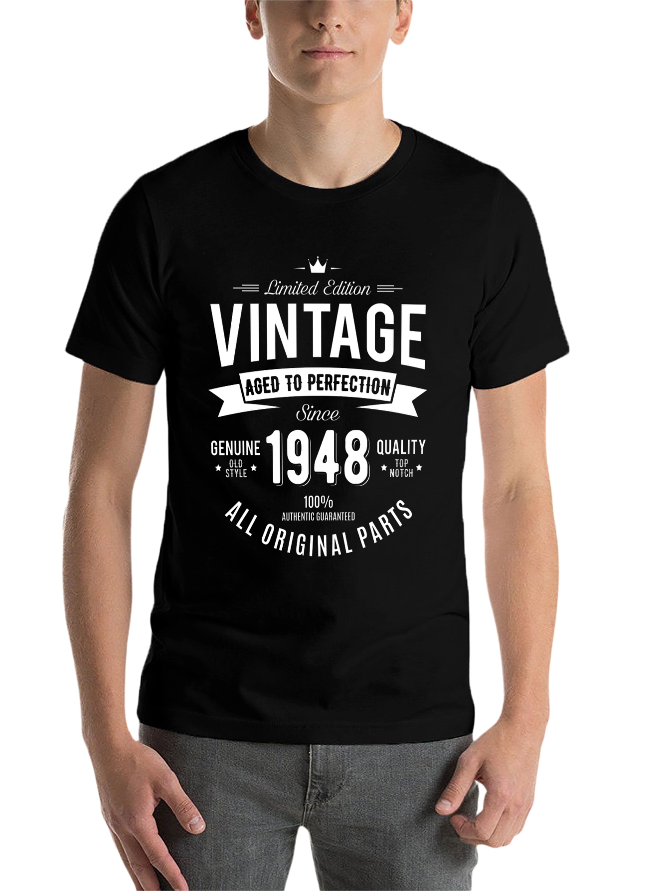 Black Vintage 1948 Limited Edition T-Shirt view 7