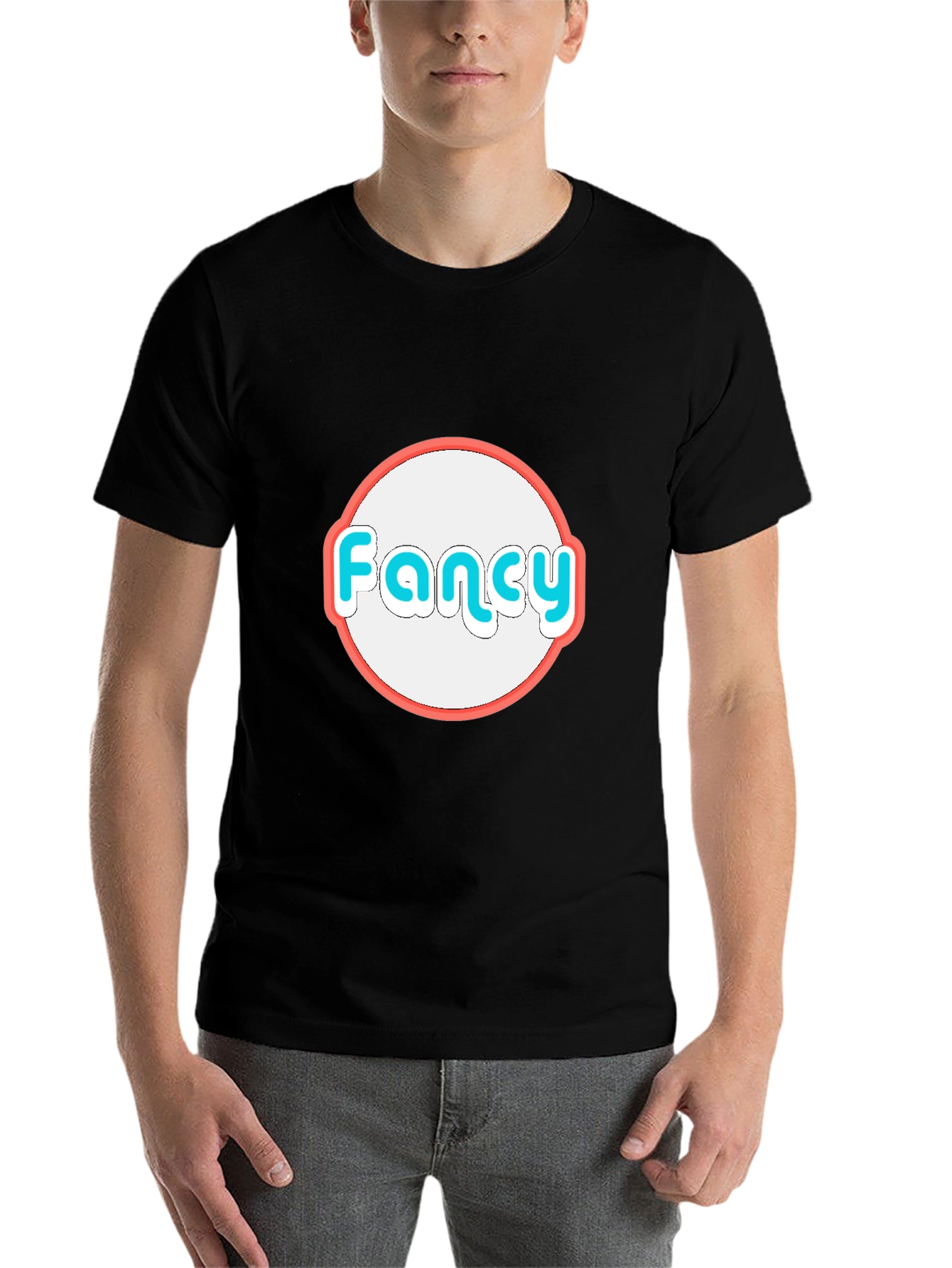 Black Fancy Graphic Tee - Black Cotton Blend view 7