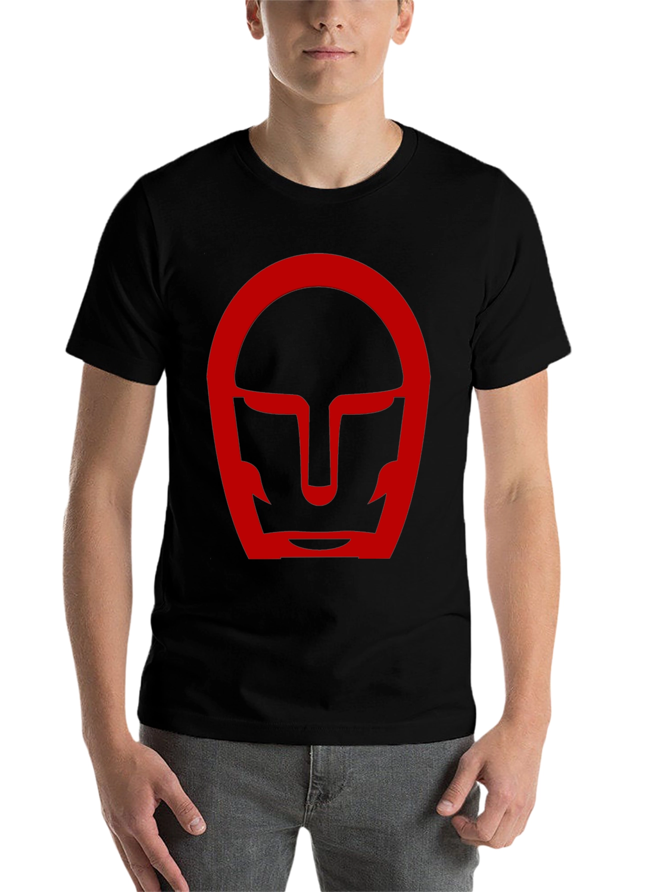 Black Red Helmet Graphic Black T-Shirt view 7