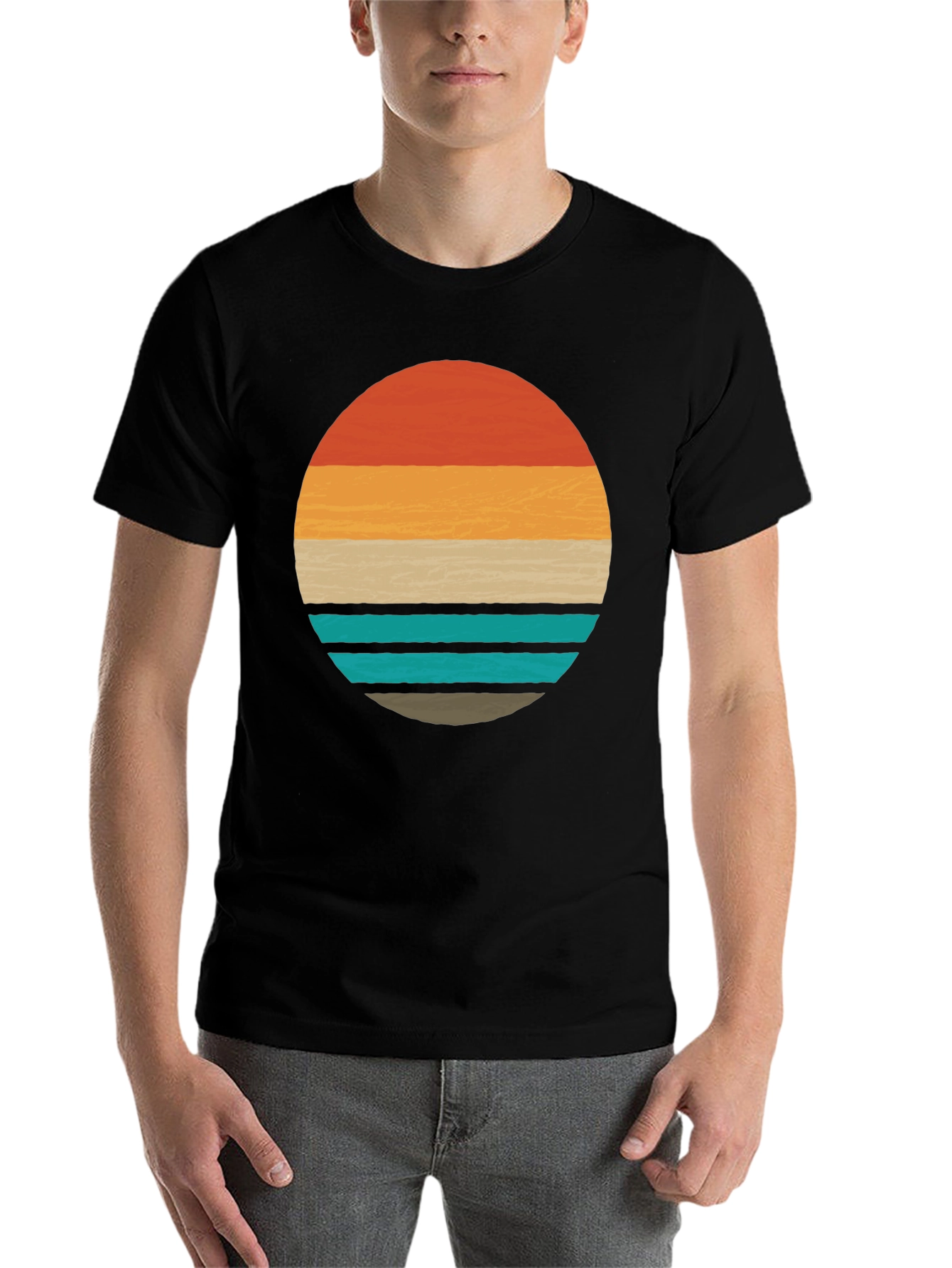 Black Retro Sunset Graphic Tee - Stylish Comfort Fit view 7